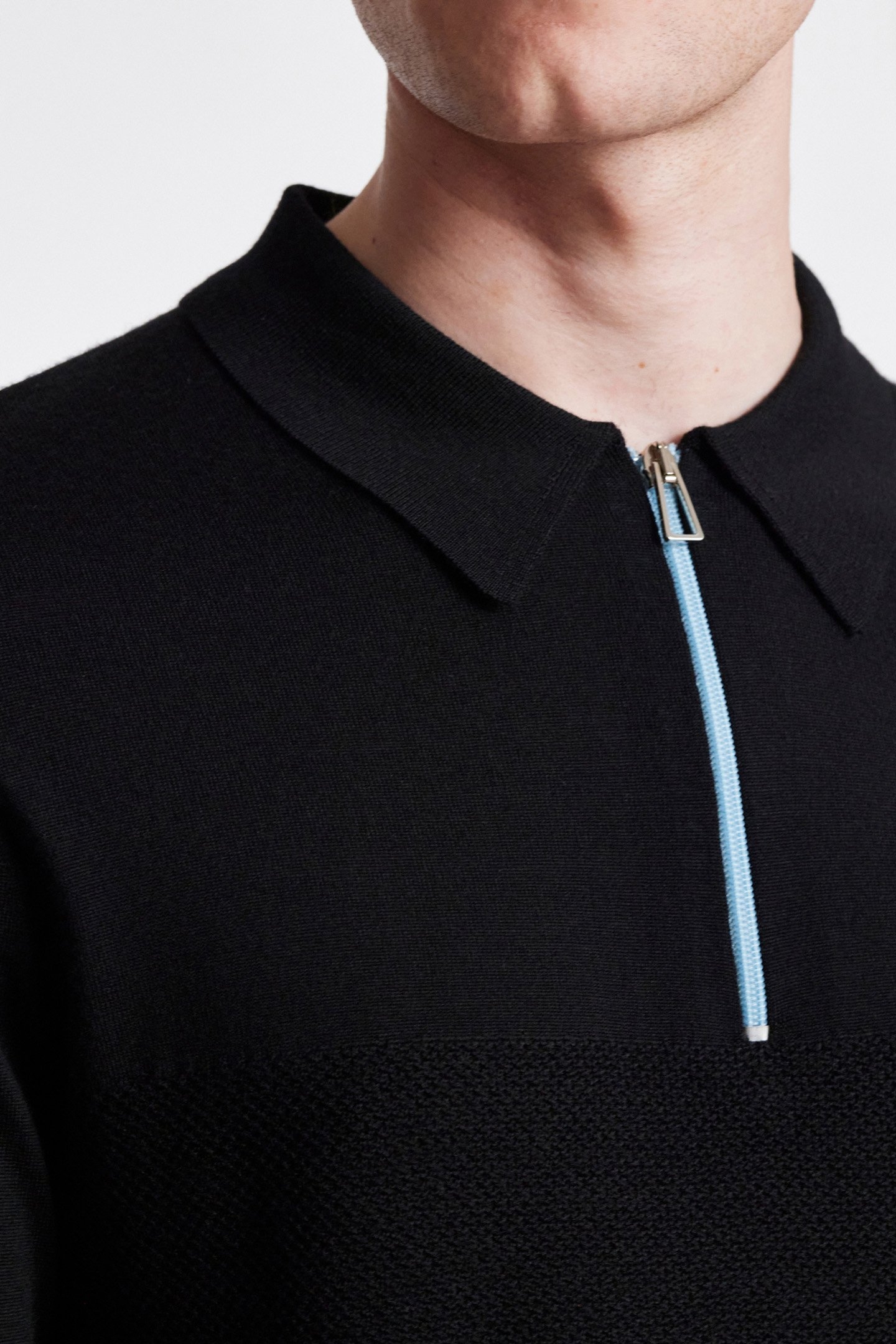 MENS SWEATER HALF ZIP BLACK 5