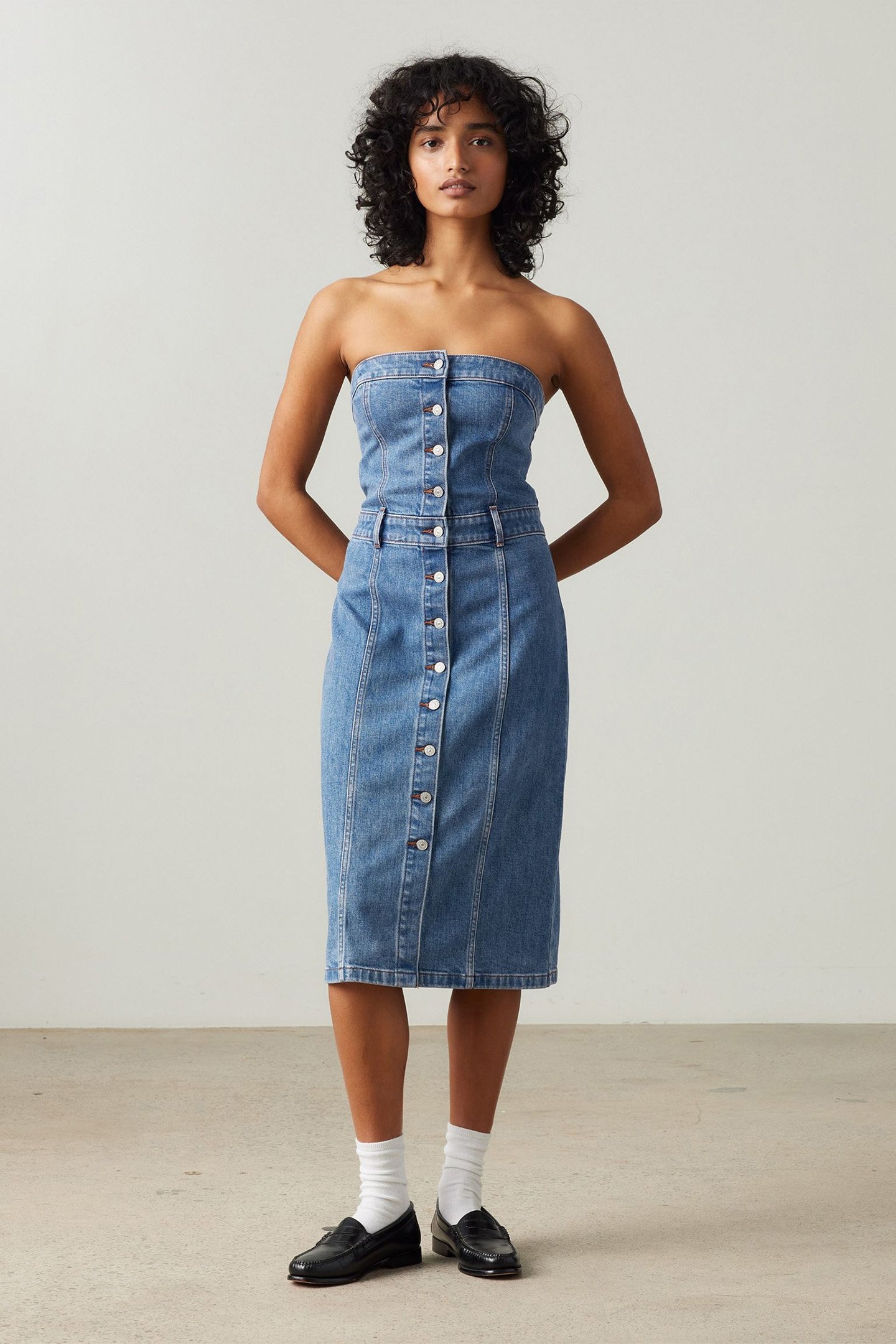 DENIM BUSTIER DRESS DREAMING OF BLUE 5