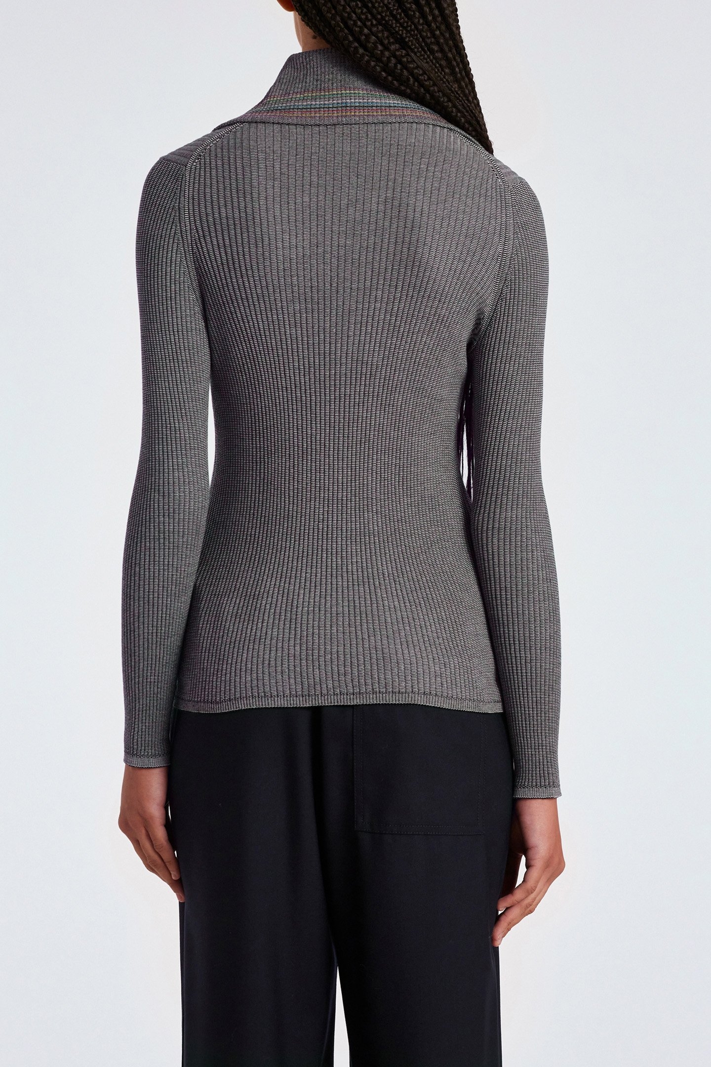 KNITTED SWEATER ZIP NECK BLACK 2