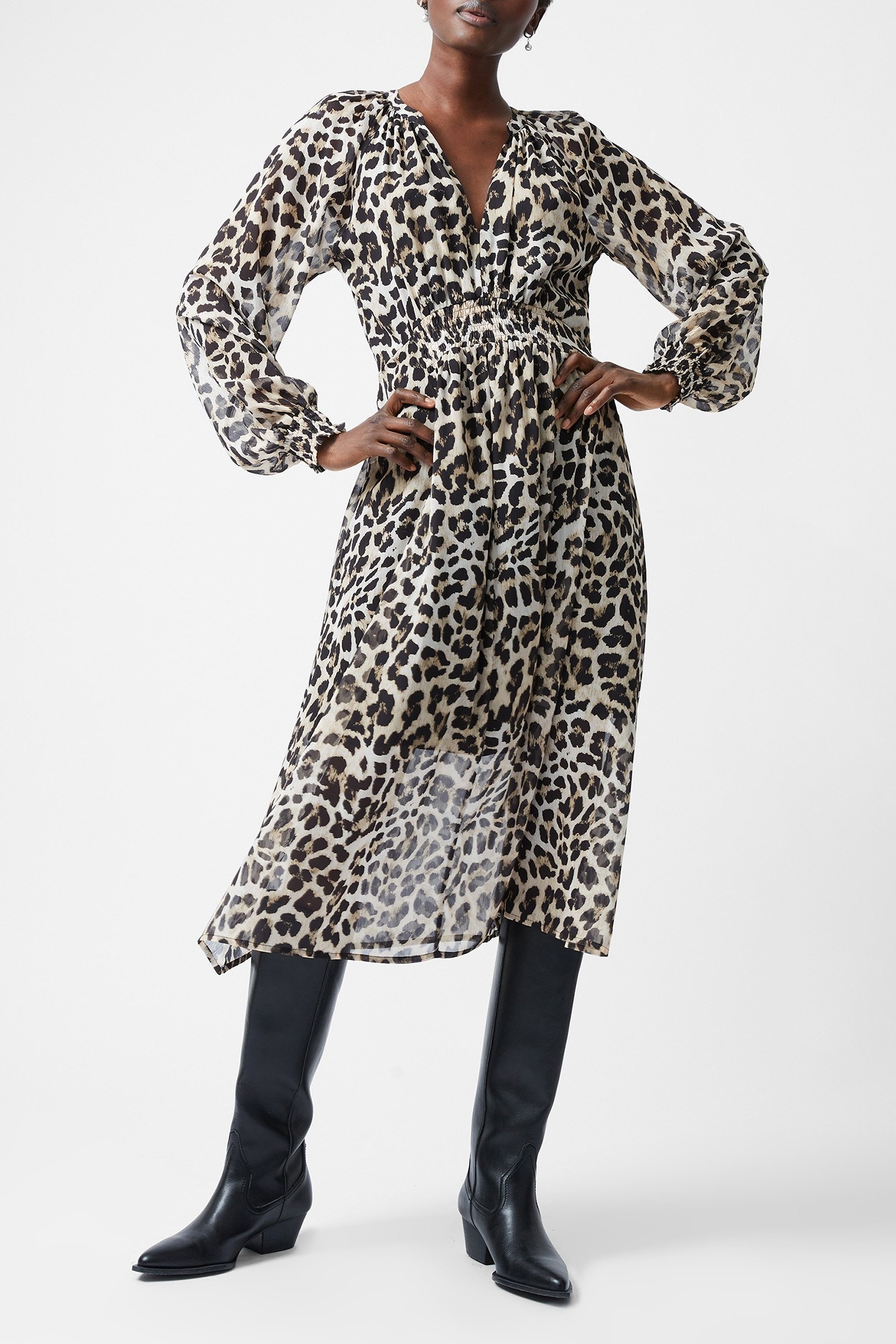 FT LEOPARD L/S GTTE DRESS LEOPARD 1