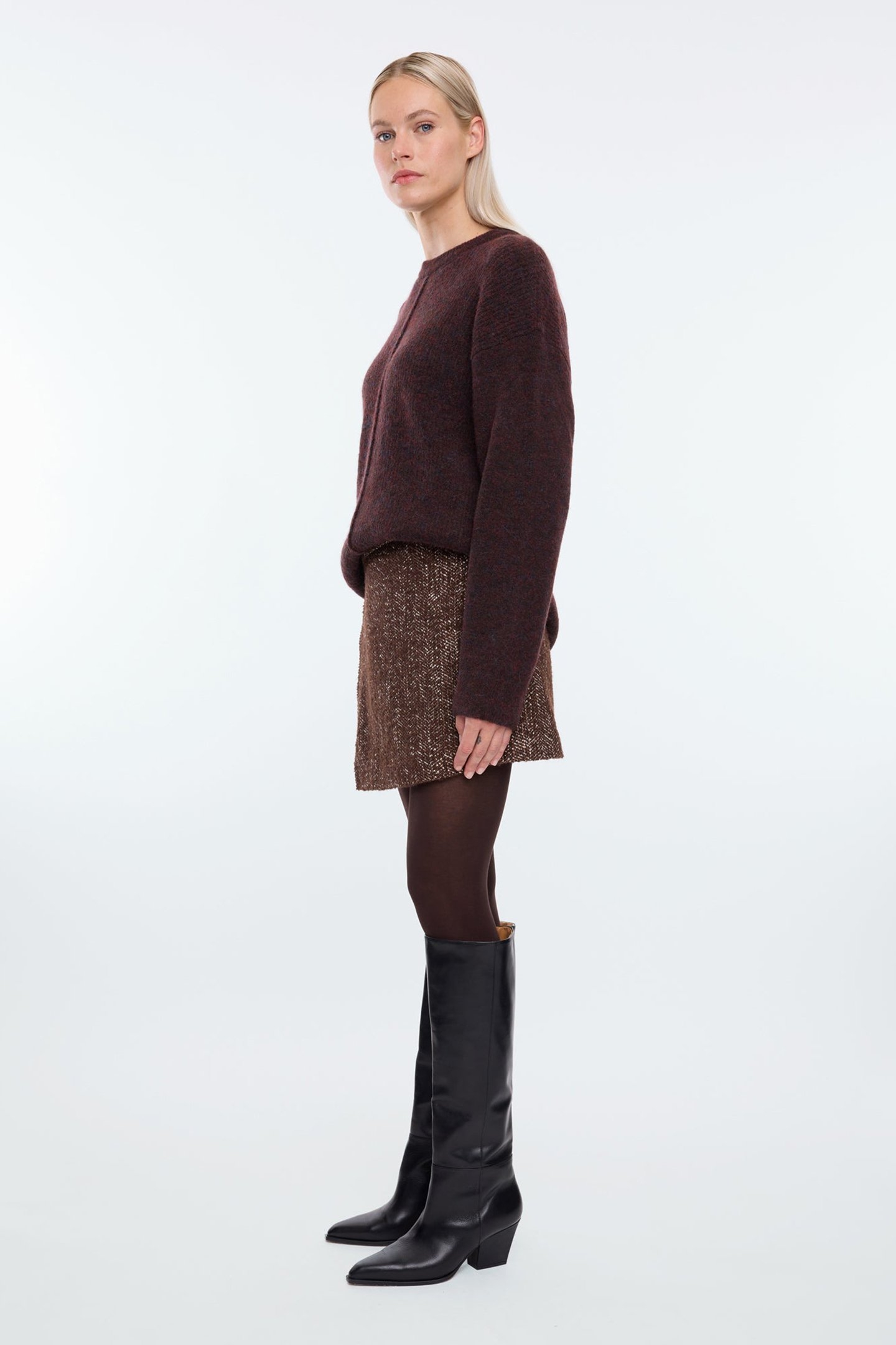 SHORT METALLIC BOUCLE SKORT EAGLE BROWN 5