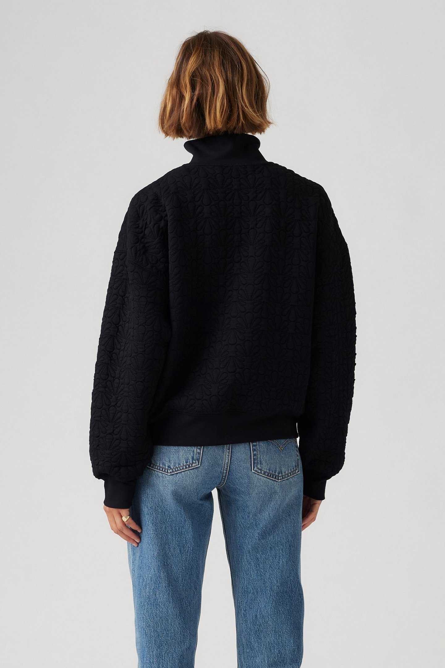 NAVARRO QUILTED 1/4 ZIP ANTHRACITE NIGHT 2