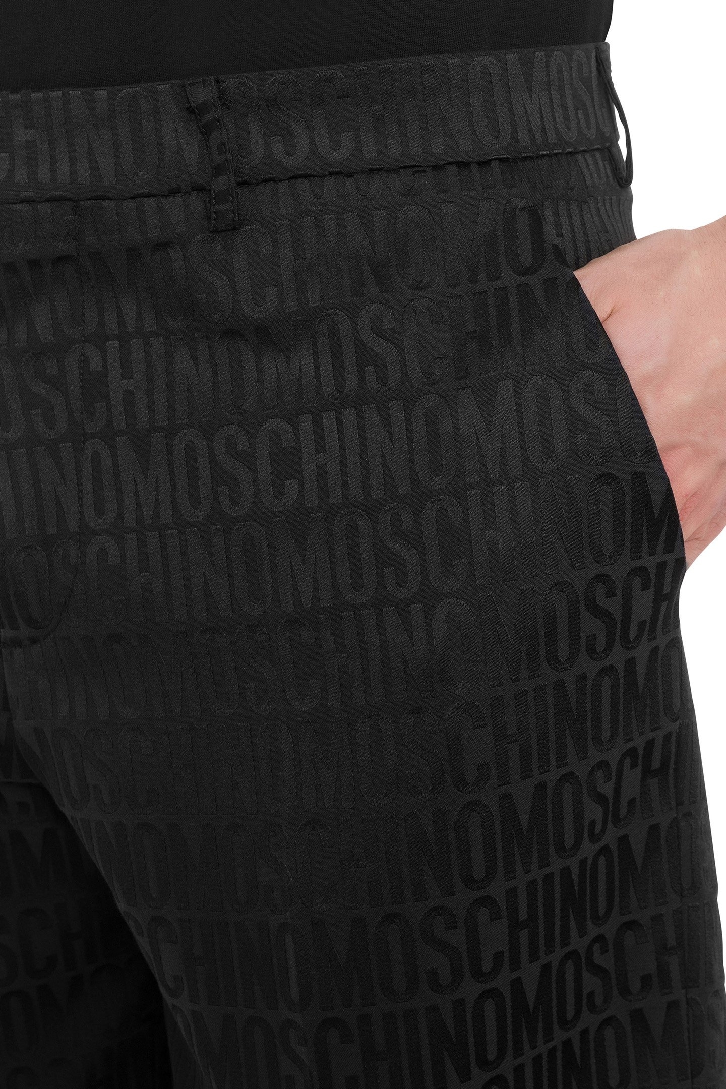 ALLOVER LOGO JACQUARD NYLON BERMUDA SHORTS BLACK 4