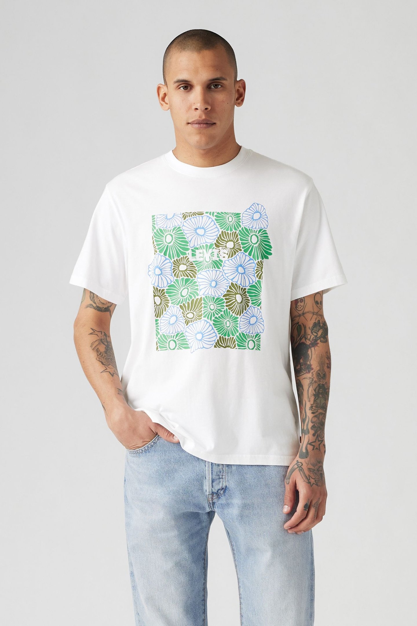 SS RELAXED FIT TEE HL LOGO FLORAL PRINT 1