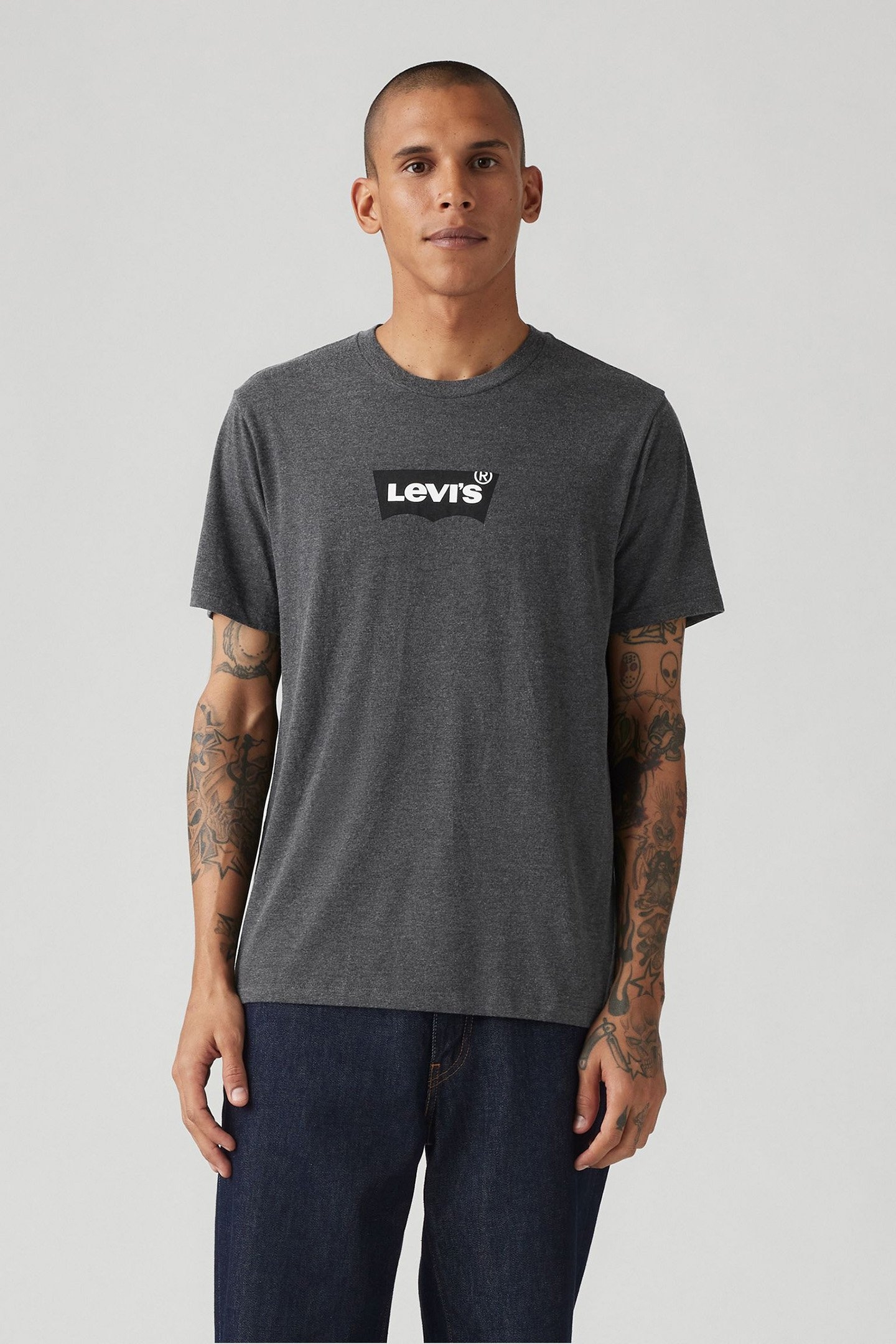 GRAPHIC CREWNECK TEE BATWING LOGO CAVIAR 1