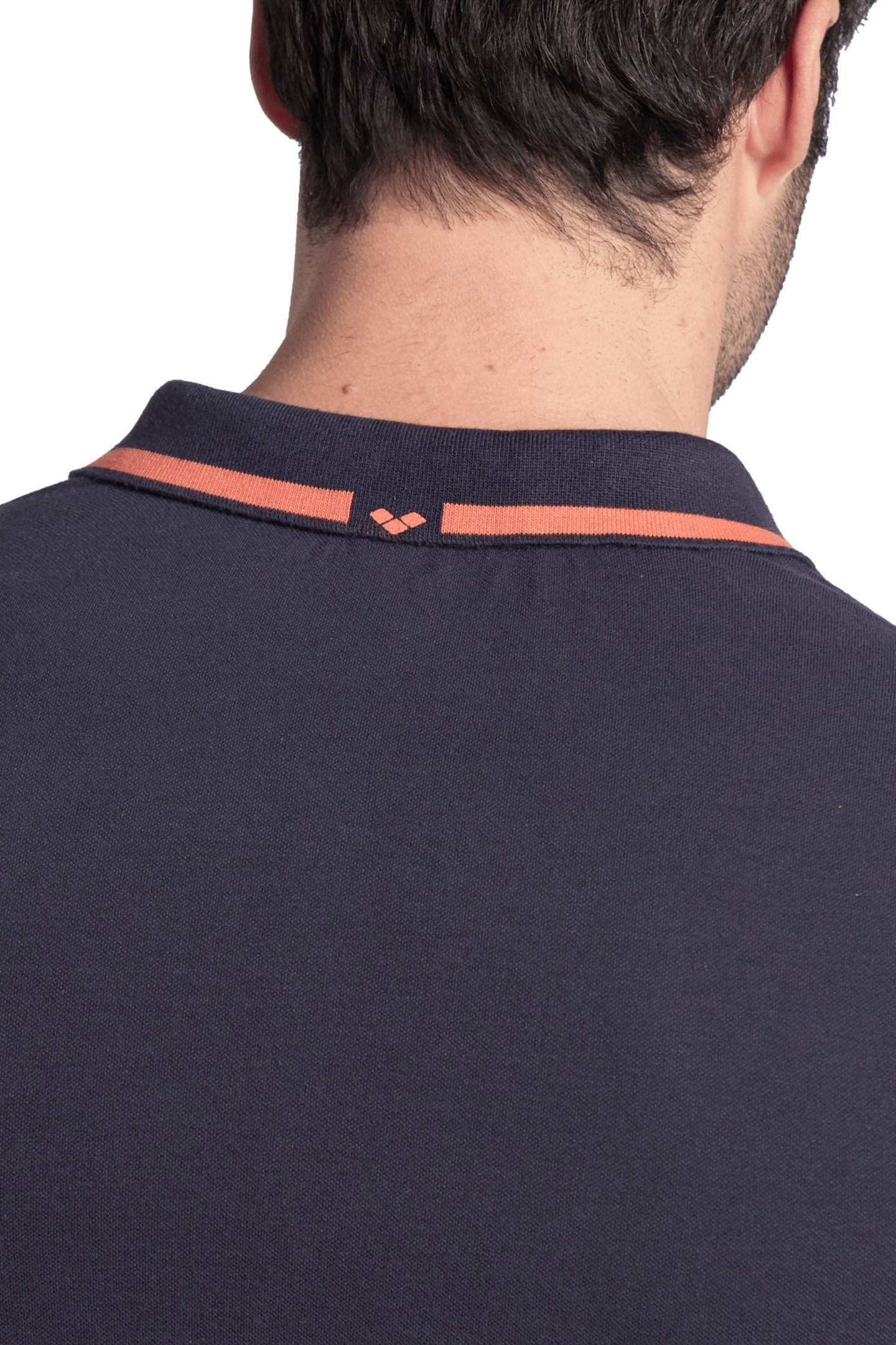 MEN'S POLOSHIRT ARENA TRIM COTTON PIQUET NAVY-CALYPSO CORAL 5