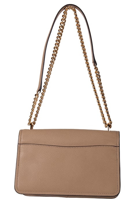 LARGE SHOULDER BAG WITH CHAIN STRAP IN CAMEL 4
