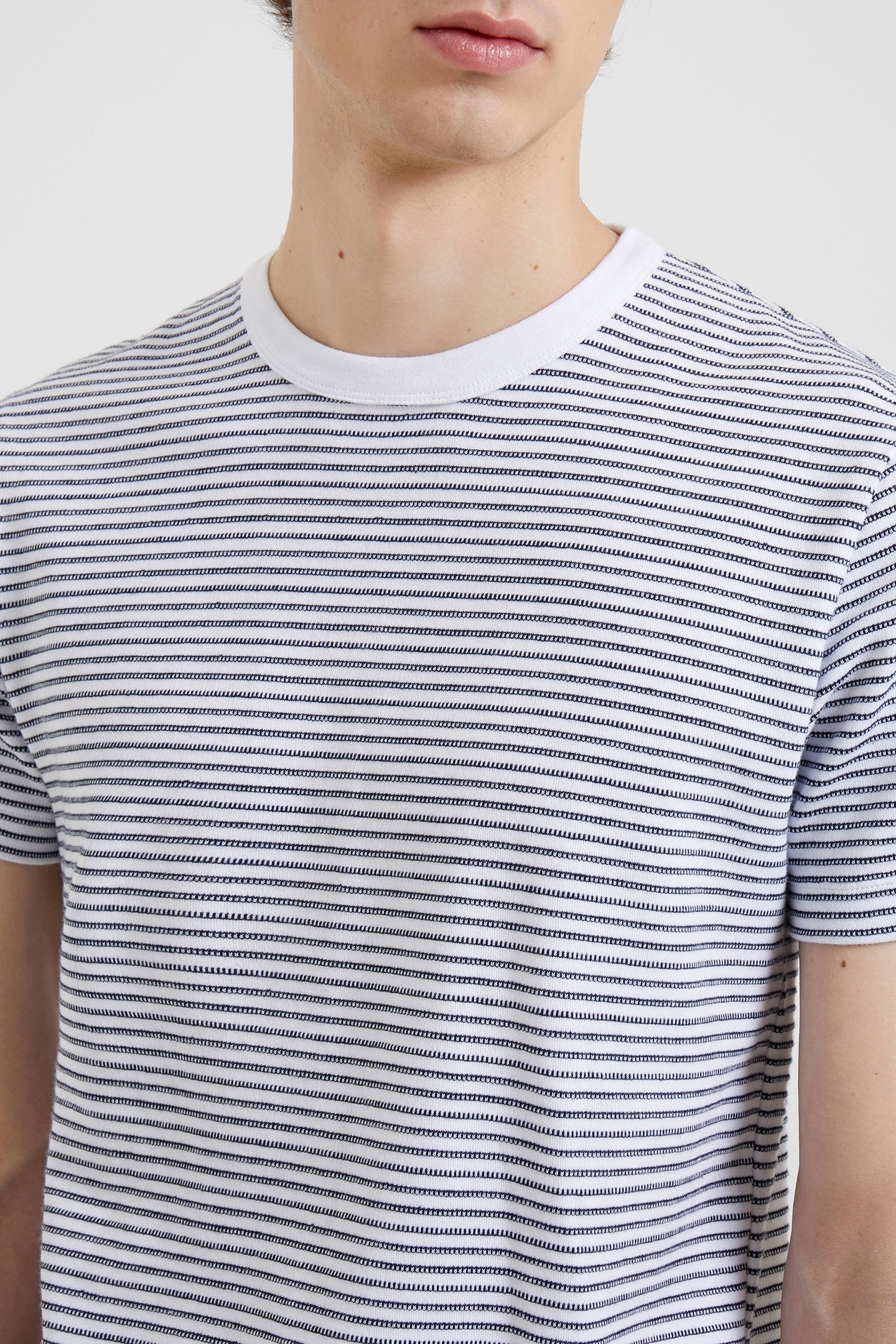 TEXTURED JERSEY STRPE SS T-SHR MARINE MULTI 4