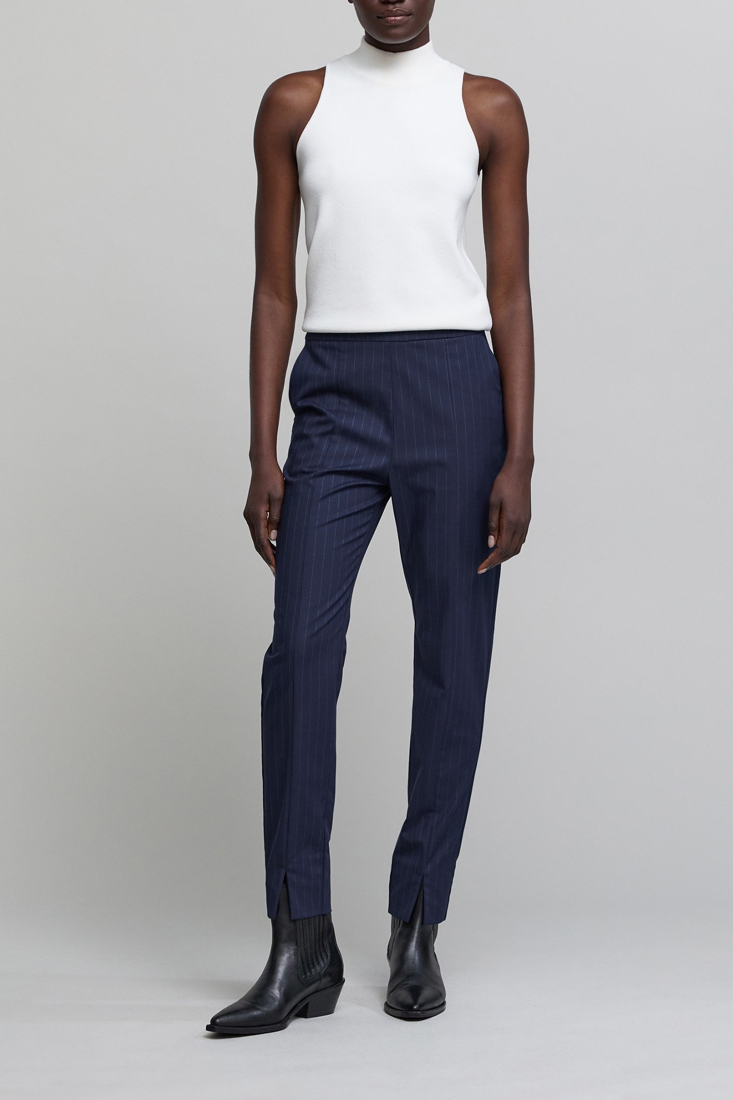 NAVY TENNIS STRIPE SUIT PANTS 2