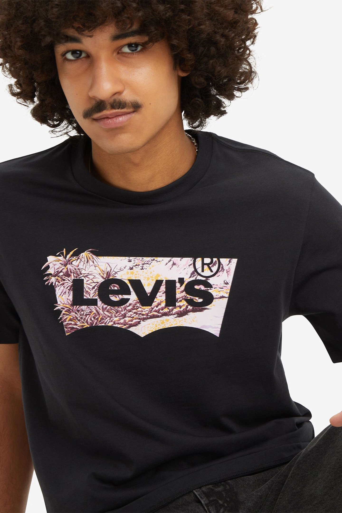 GRAPHIC CREWNECK TEE TROPICAL BATWING CAVIAR 5