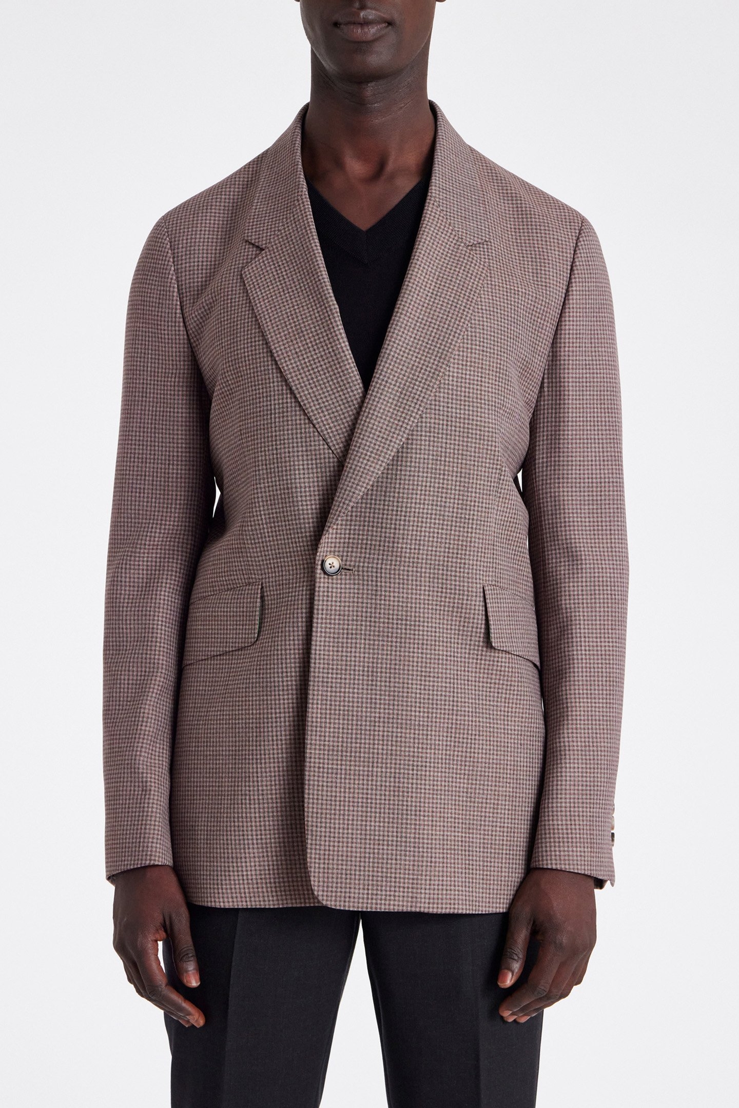 MENS 2 BUTTON JACKET BRICK RED 1