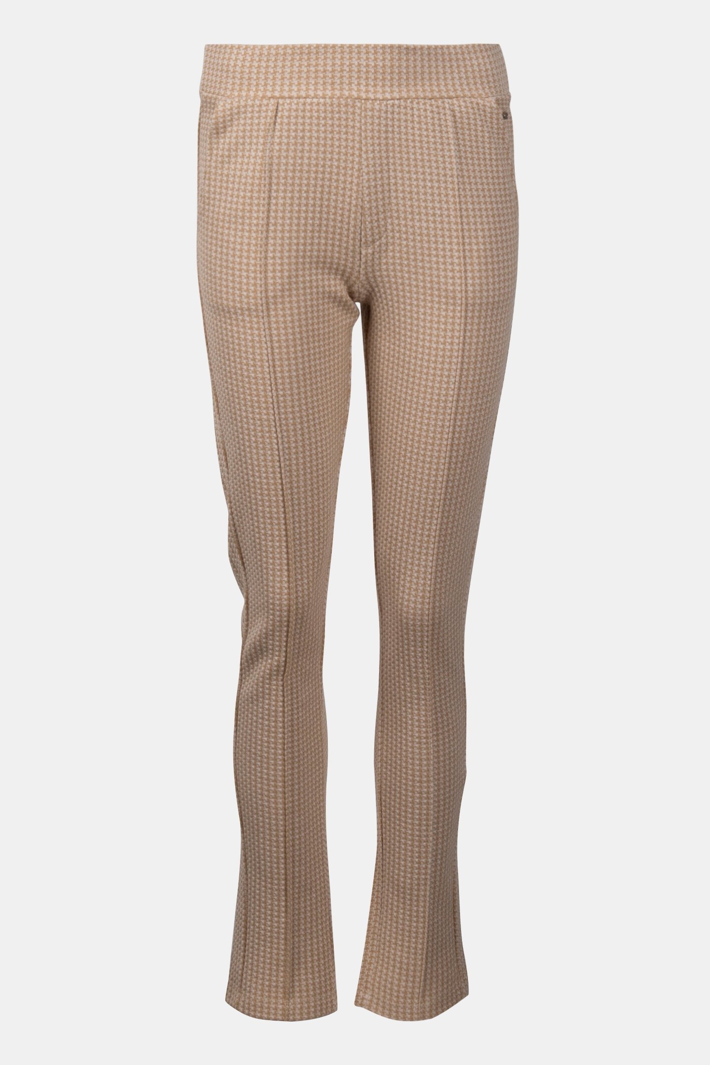 TROUSERS HOUNDSTOOTH JACQUARD PRINT BROWNS 3