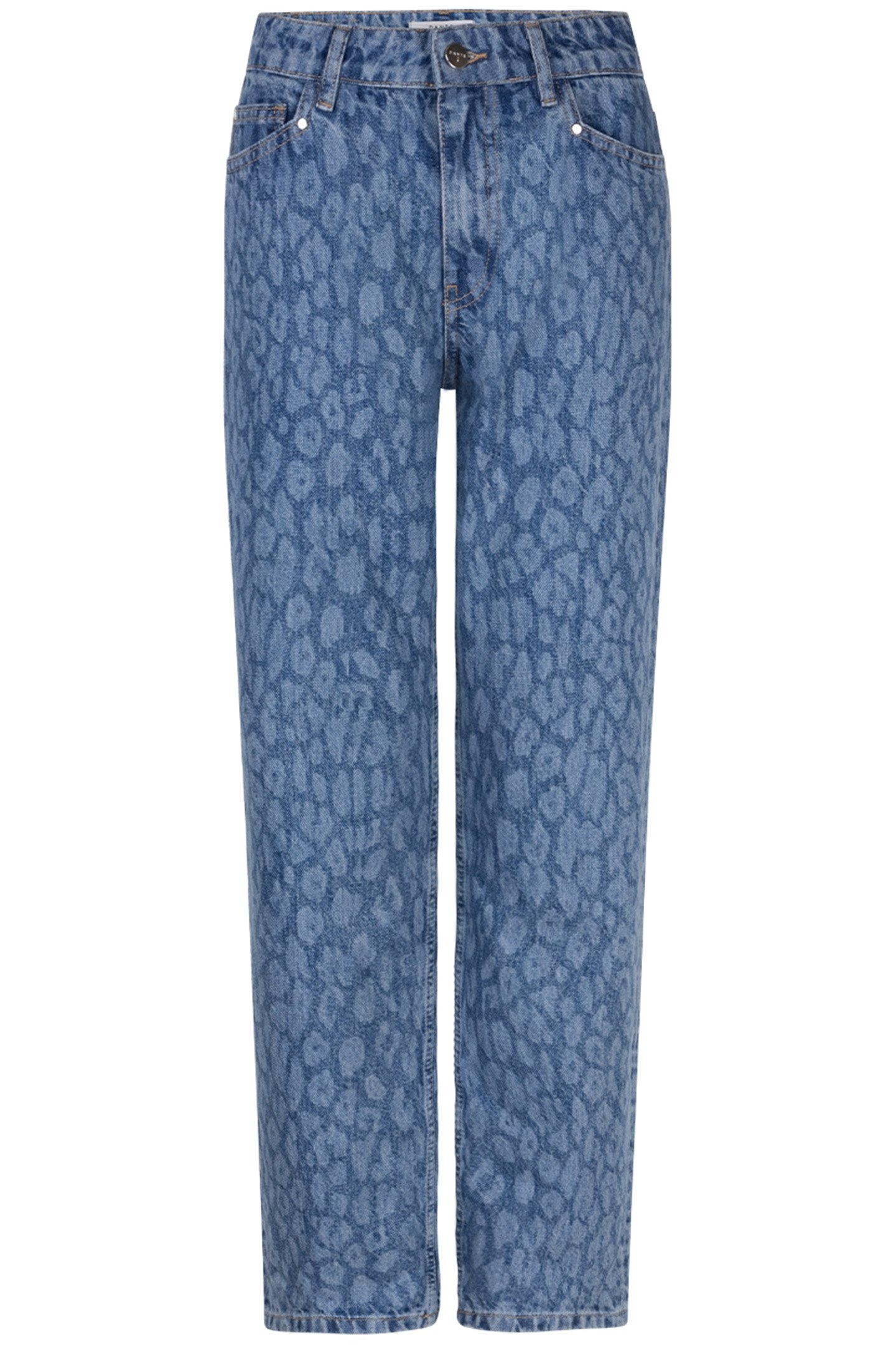 AXELLE LEOPARD STRAIGHT JEANS WASHED BLUE 3