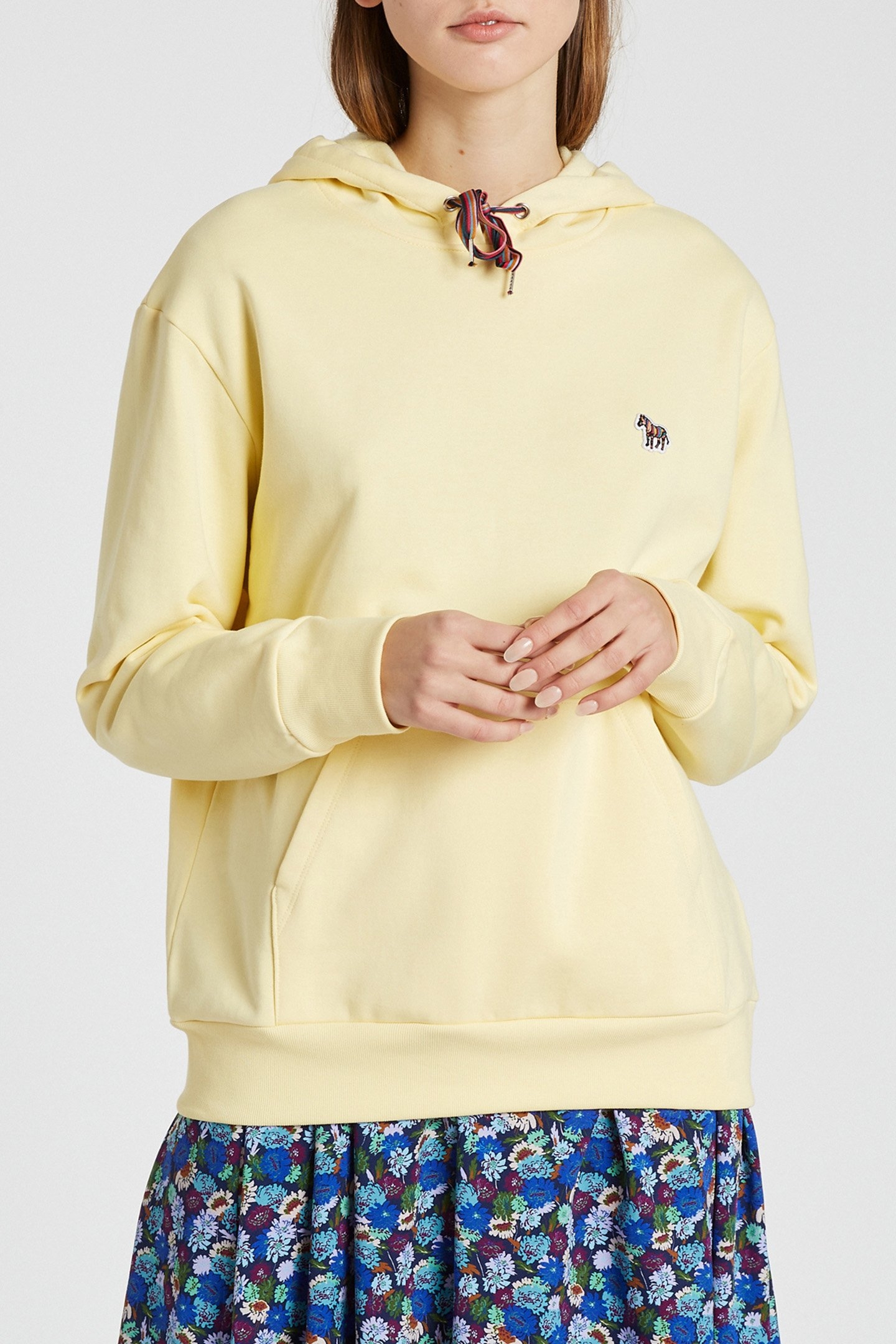 WOMENS ZEBRA HOODIE ACID YELLOW 1