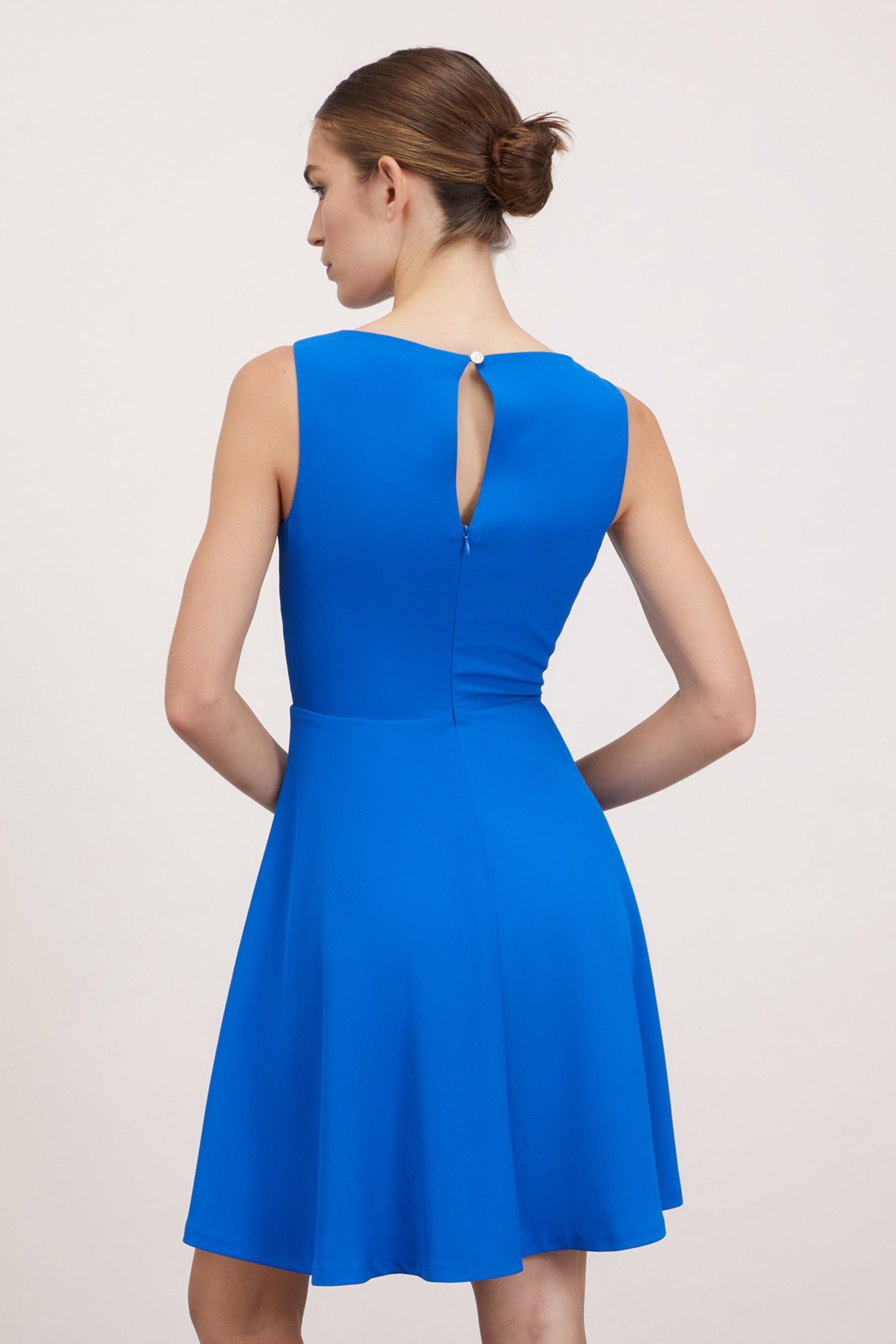 CREPE FABRIC MINI DRESS BLUE 2