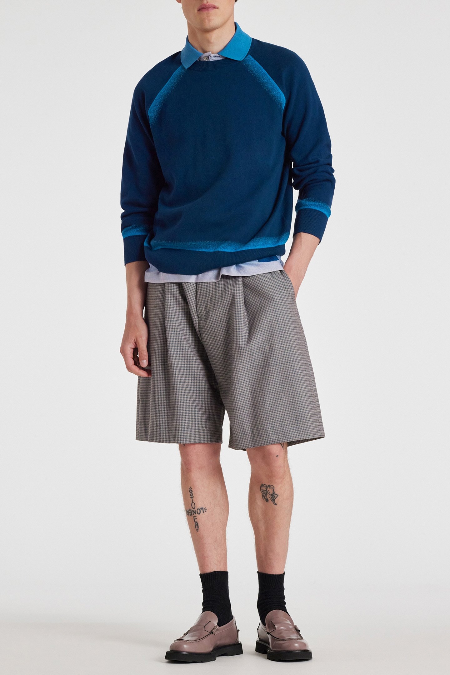 MENS SWEATER CREW NECK INDIGO 3