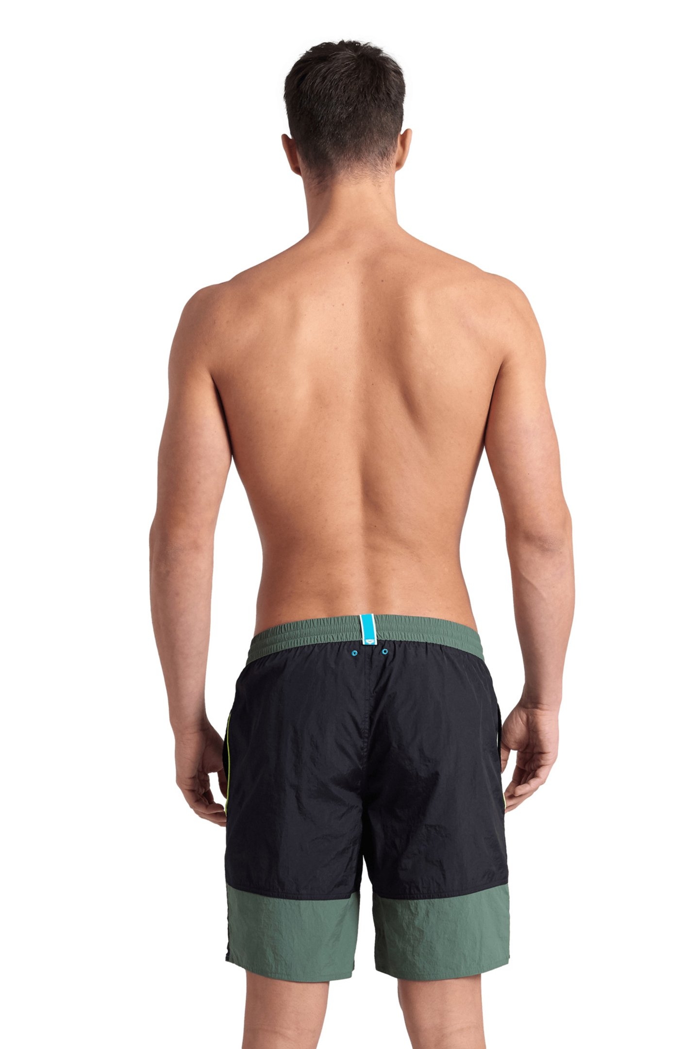 MEN'S ARENA TEAM STRIPE BERMUDA PANEL BLACK-SAGE-SOFT GREEN 2