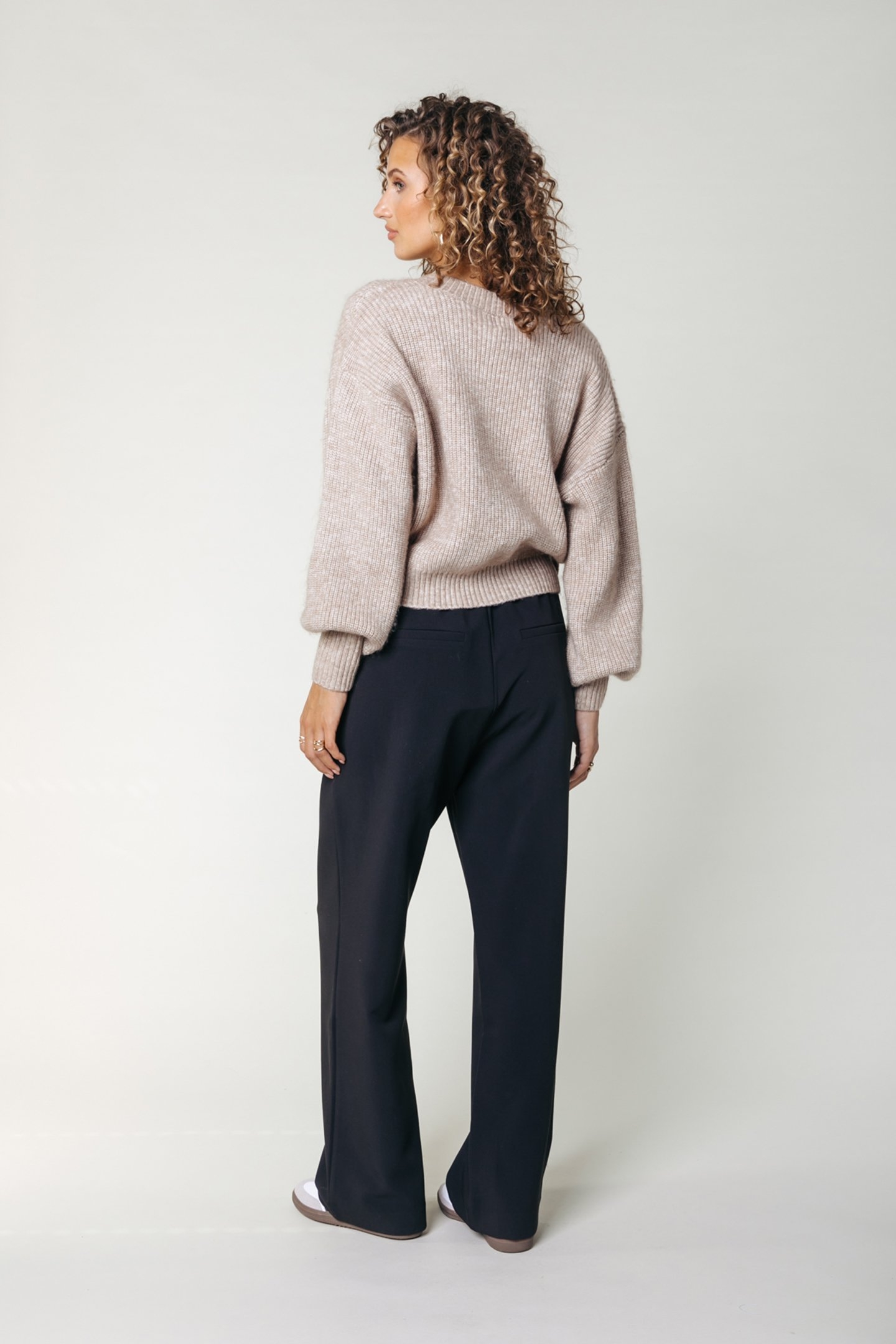 FELINE BRANDED ELASTIC STRAIGHT LEG PANTS BLACK 2