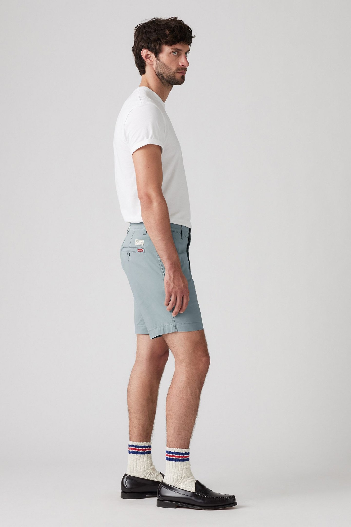 XX CHINO SHORTS II STEAM BLUE COTTON LINEN 4