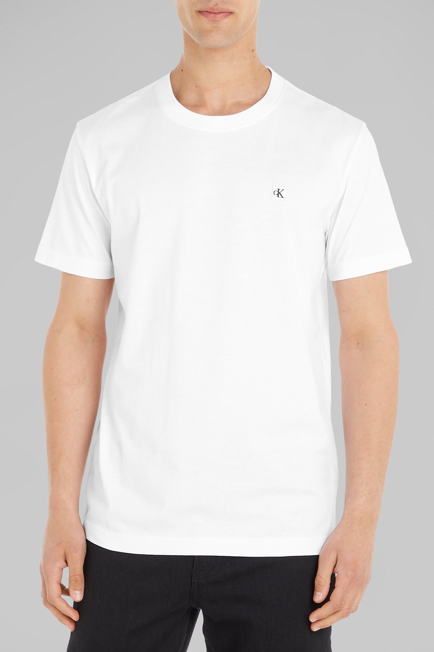 CK EMBRO BADGE TEE BRIGHT WHITE 1