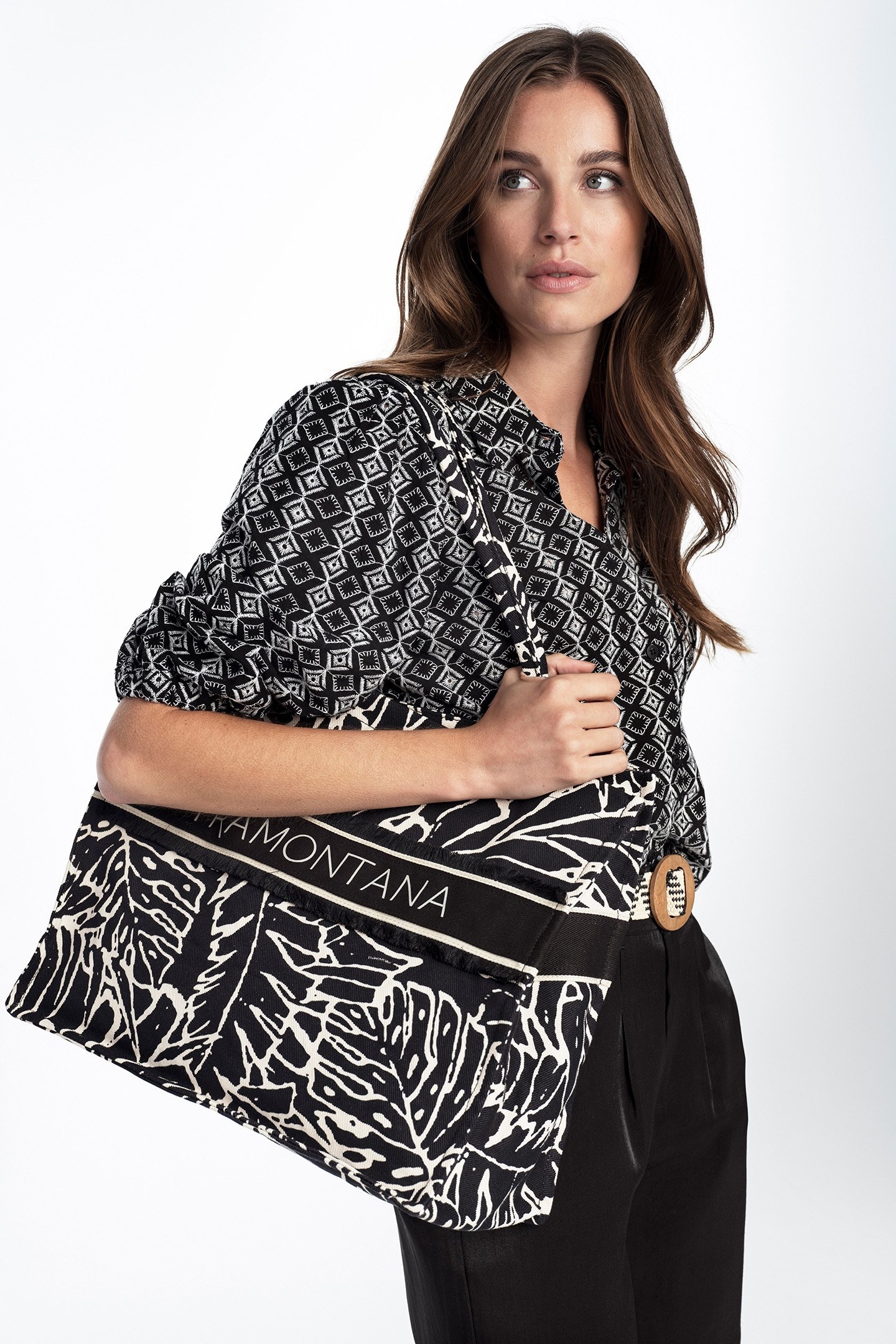 BAG PALM PRINT PRINT BLACKS 2