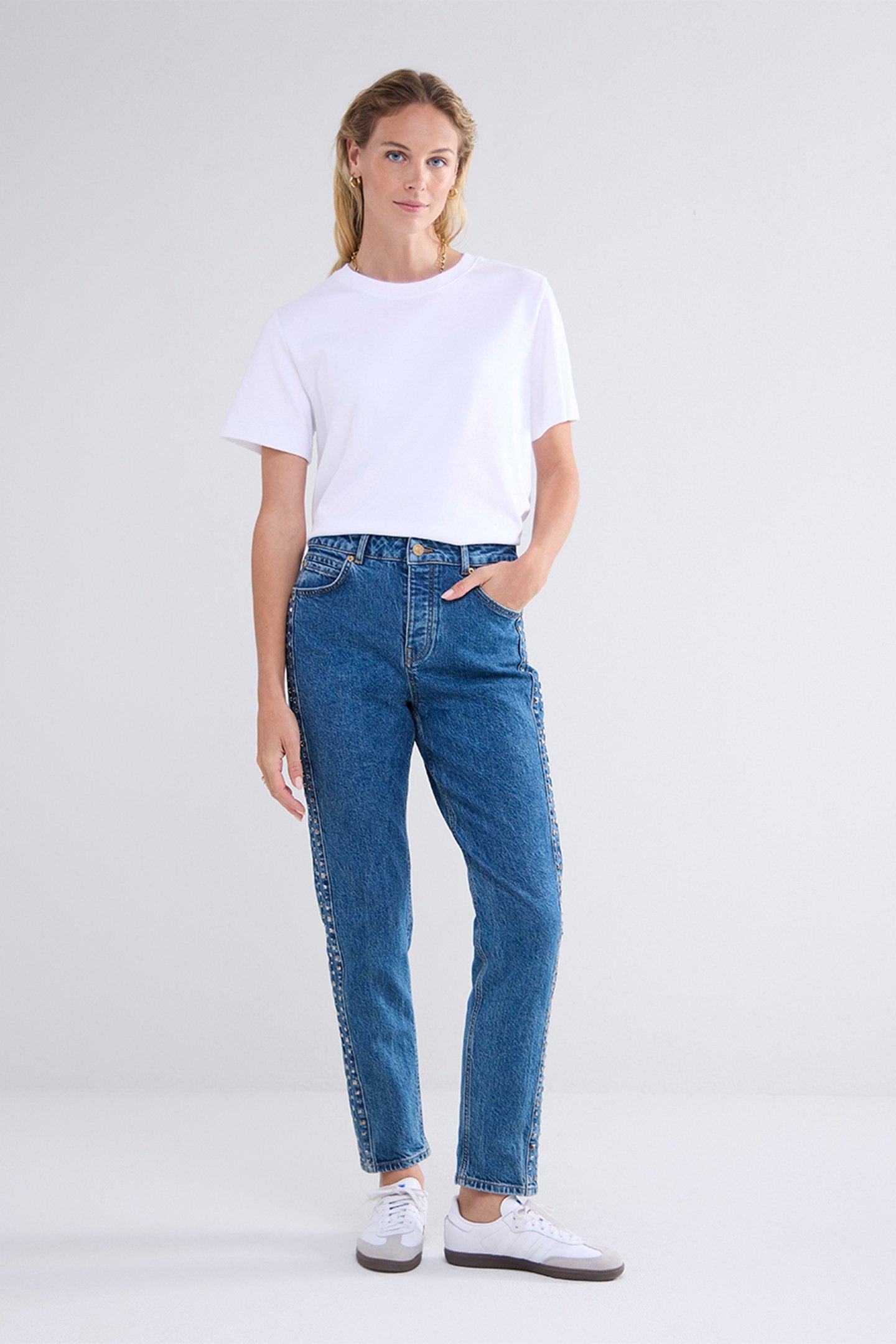 MOMS FIT JEANS INDIGO COTTON LYOCELL BLUES 1