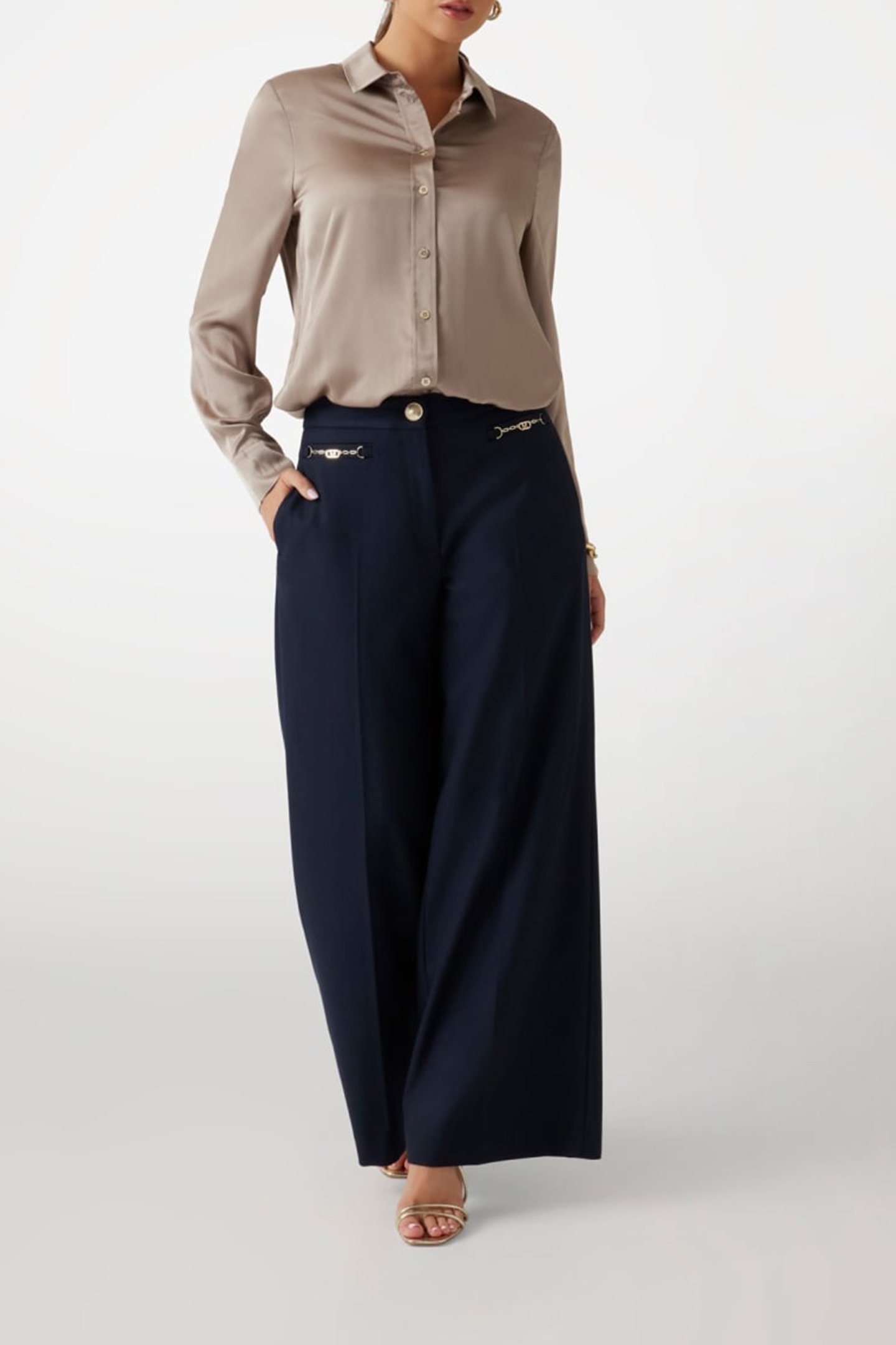 MELISSA SOLID SHIRT SILK TAUPE 3