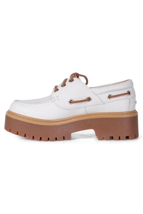 STONE STREET BOAT SHOE WHITE FULL GRAIN 3