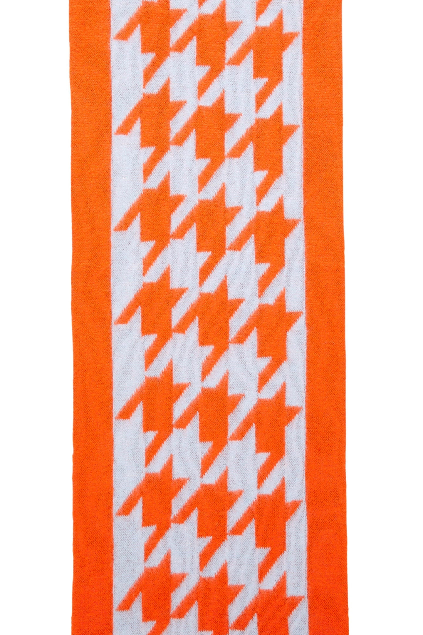 OVERSIZED HOUNDSTOOTH SCARF MANDARIN RED/PLAC BL 2