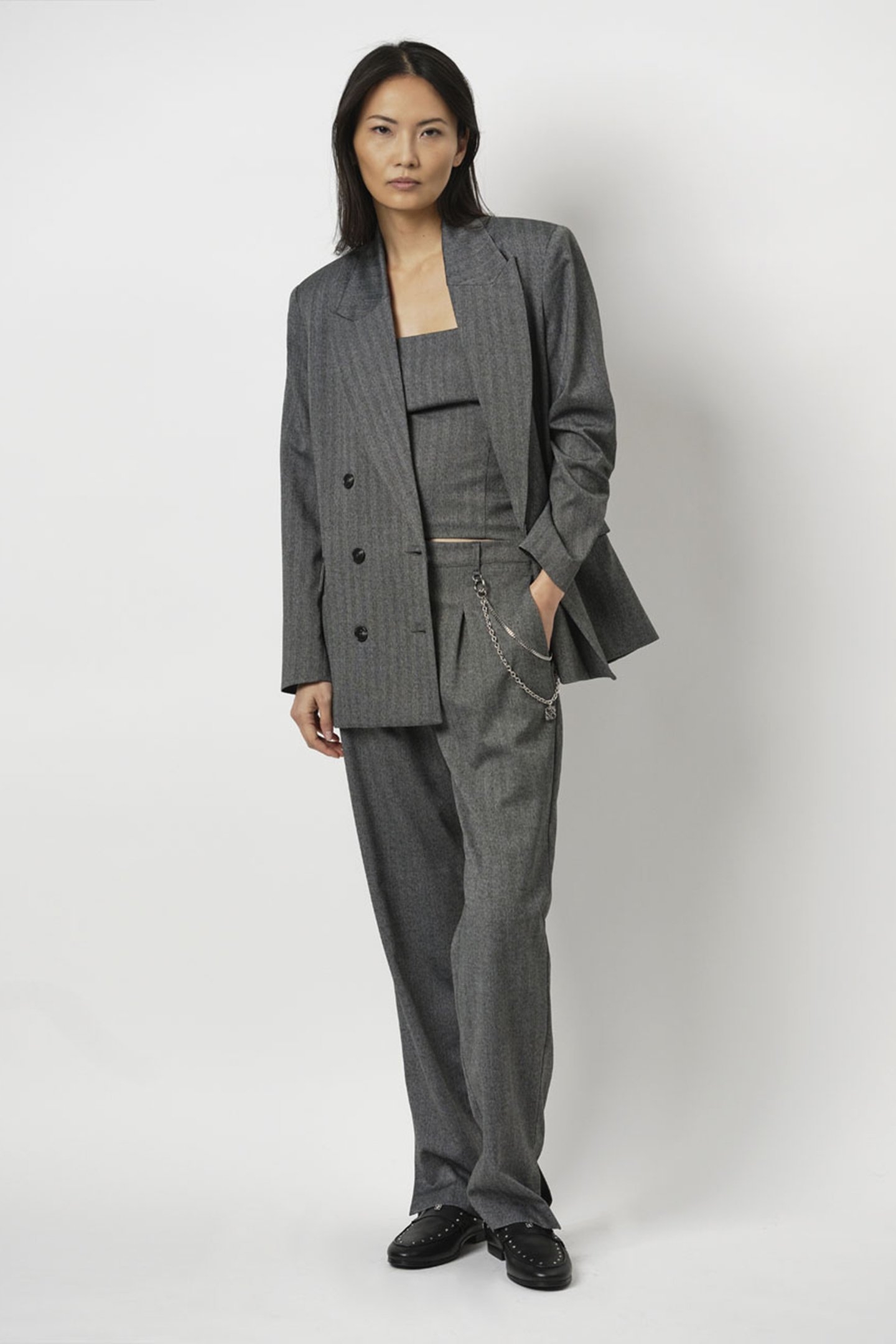 DANIQUE HERRINGBONE BUSTIER GRAPHITE 3