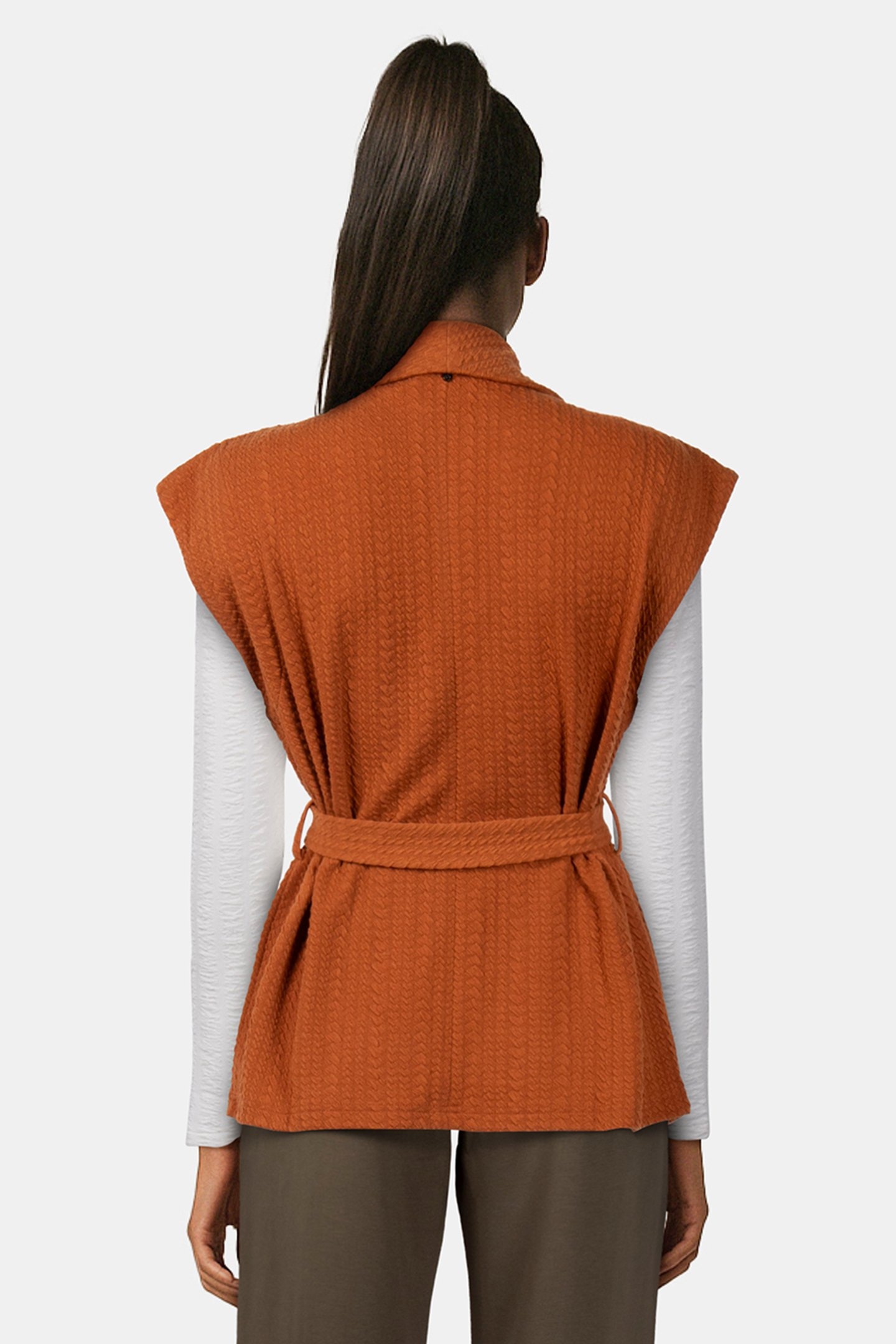 VEST SELF FABRIC WAISTBAND CARAMEL 2