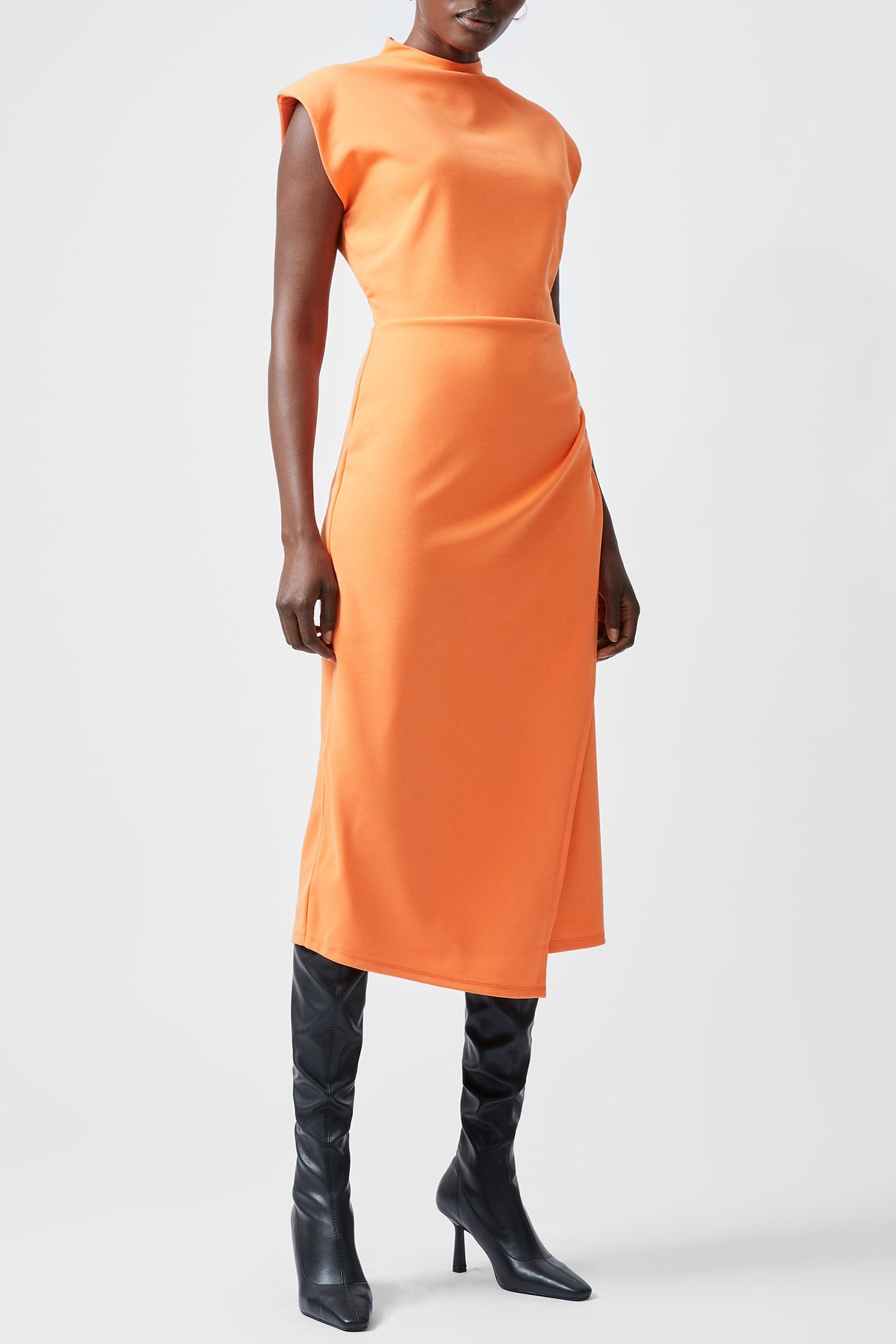 ZION TEXTURED JERSEY DRESS CORAL ROSE 1