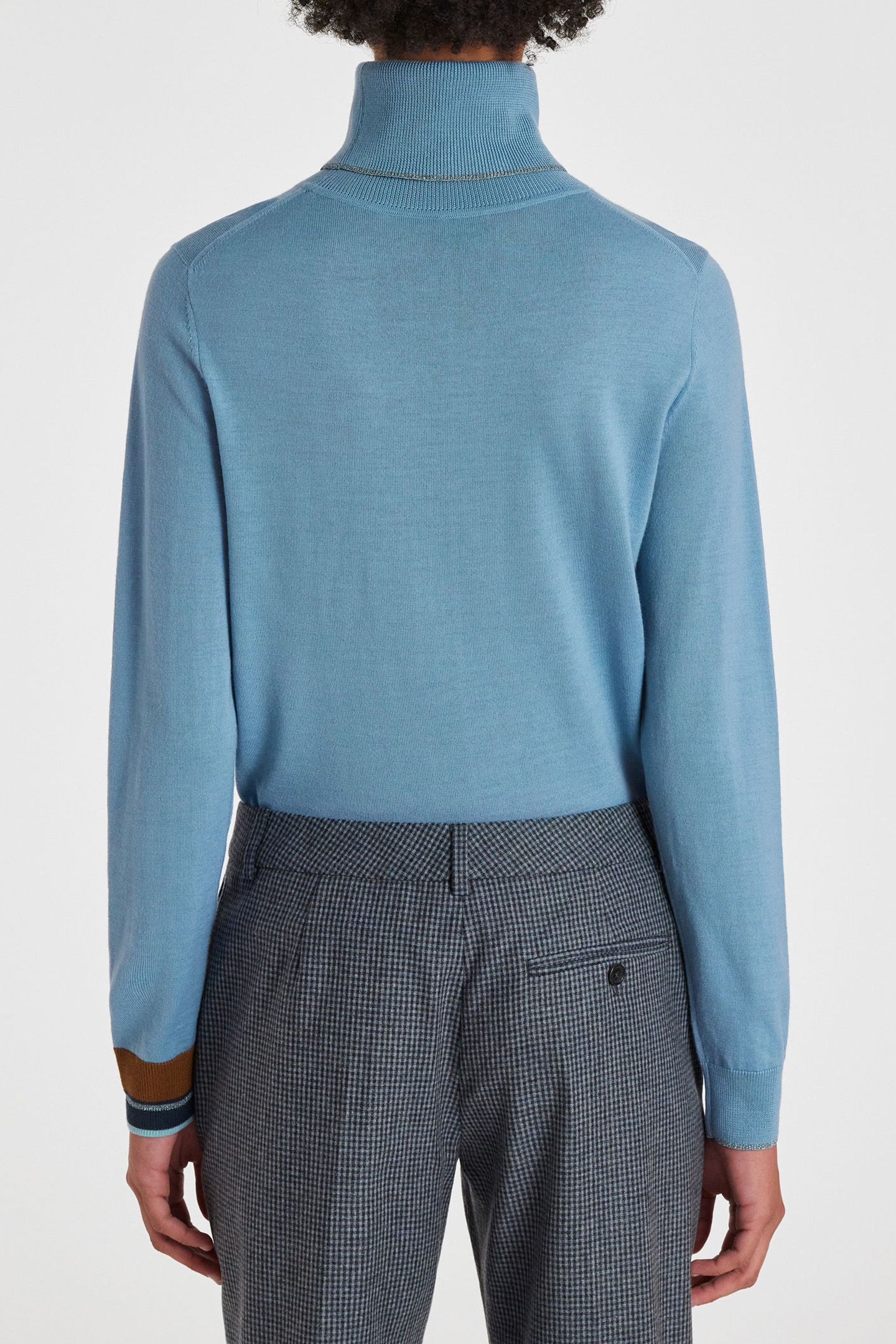 KNITTED SWEATER ROLL NECK PETROL BLUE 2