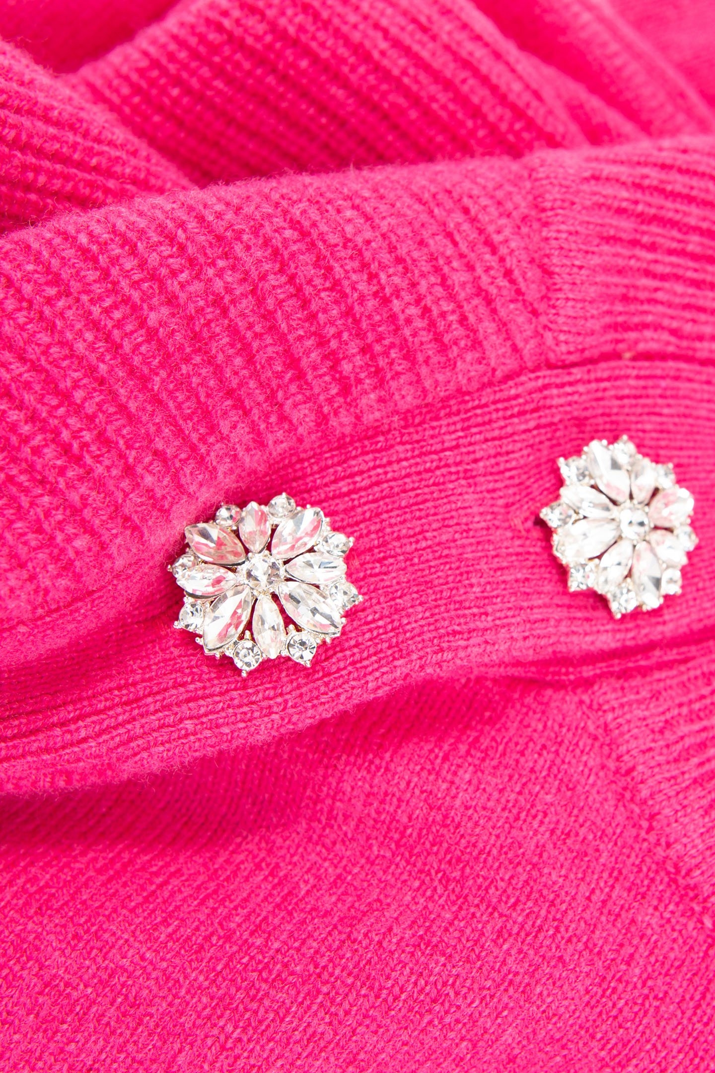 PINK KNITTED SWEATER WITH JEWELLED BUTTONS 7