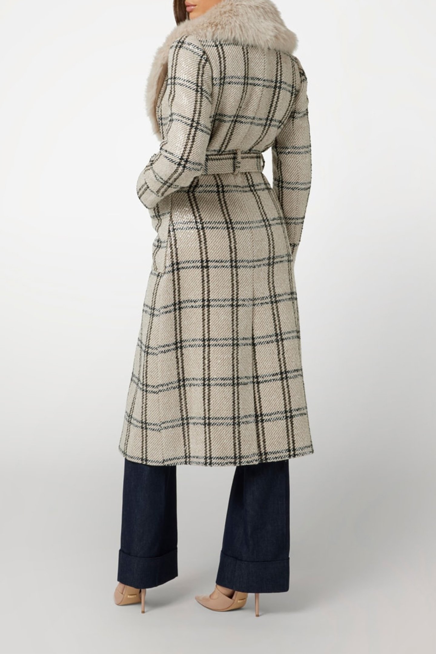 CHARLIZE PLAID COAT WHITE DENEUVE MULTI 3