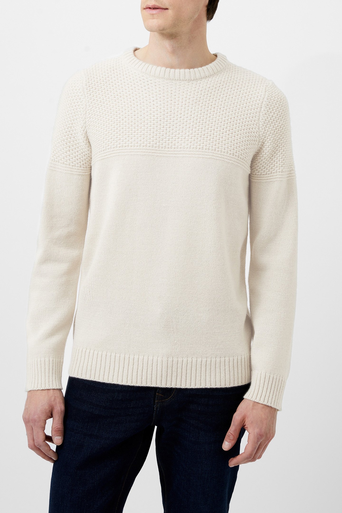 LINK STITCH CREW JUMPER SAND 1