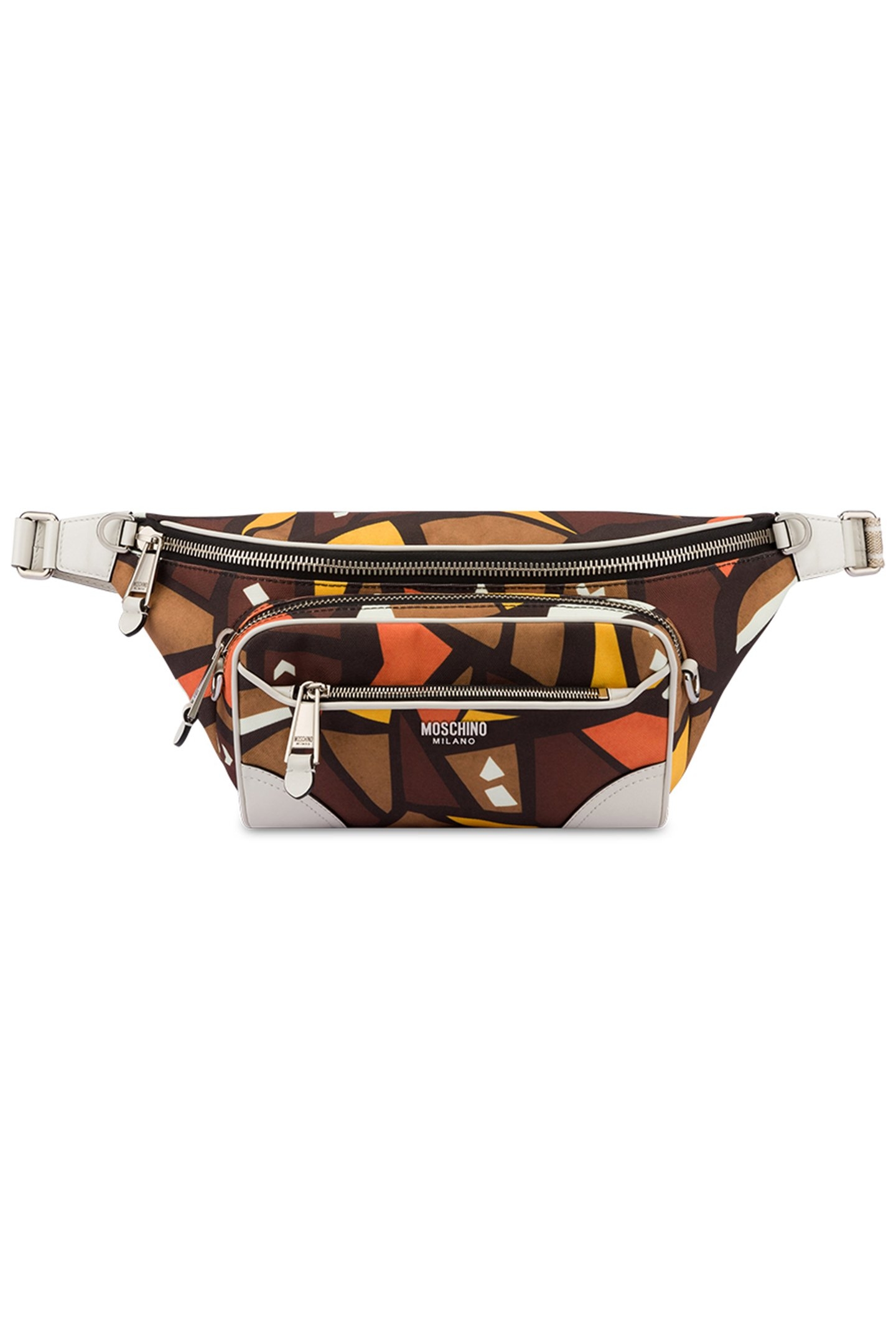 CANVAS WAIST BAG WOOD PRINT BROWN 1