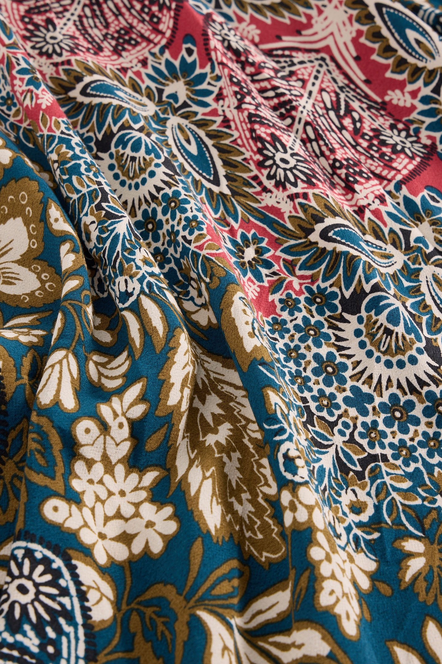 HOPE BIAS CUT MAXI SKIRT TEAL PRINT 5