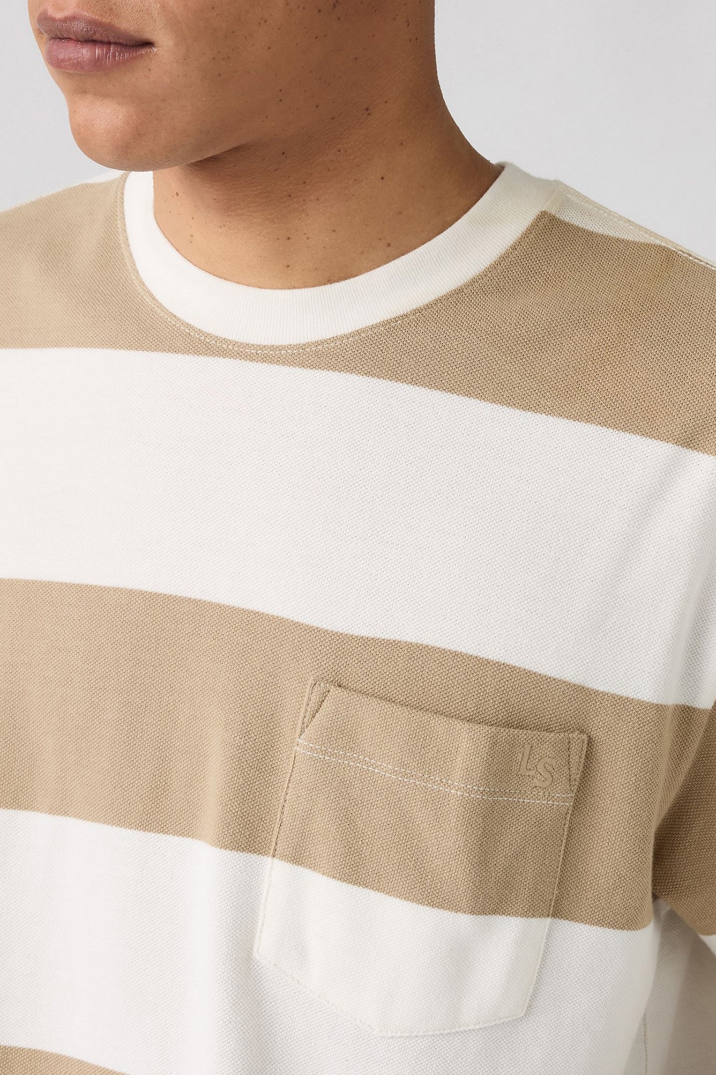 HALF SLEEVE PIQUE TEE RIGBY STRIPE CHINO 5
