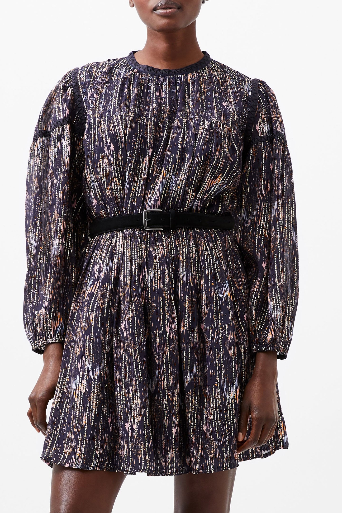 CARISSA LUREX JACQUARD MIX DRS MARINE 1