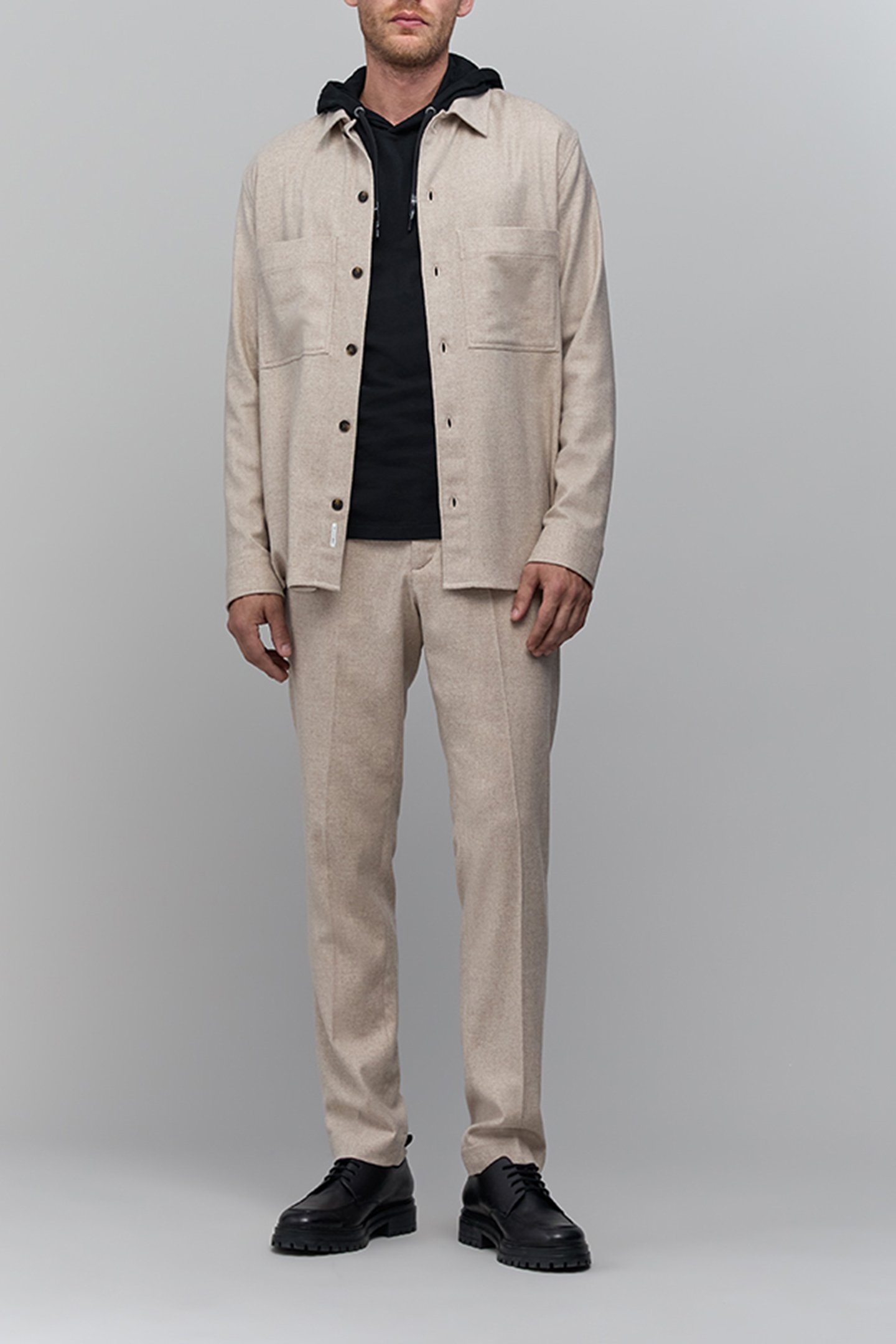 LONG-SLEEVED BLACK HOODED T-SHIRT 5