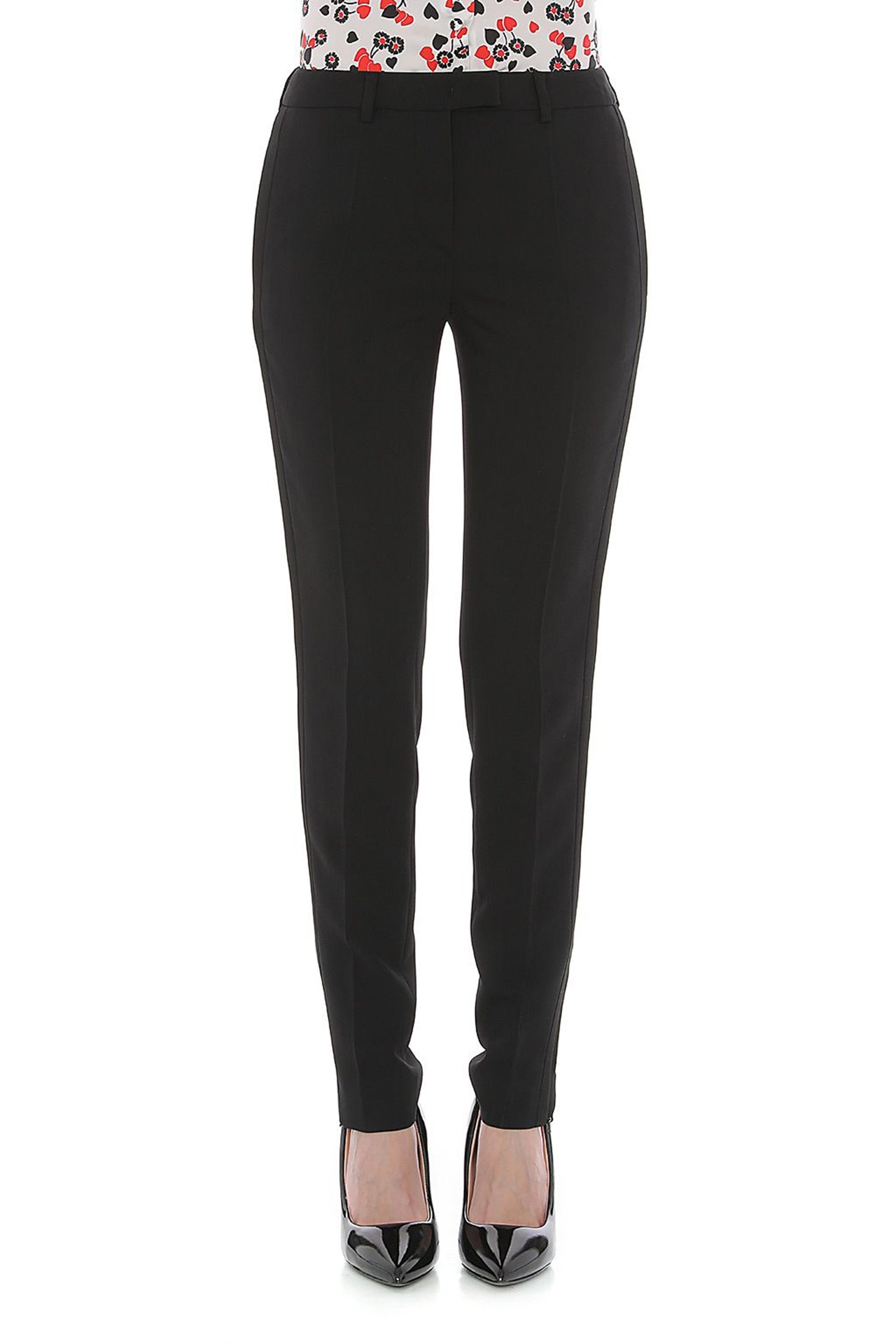 SATIN DETAILS CADY TROUSERS BLACK 1