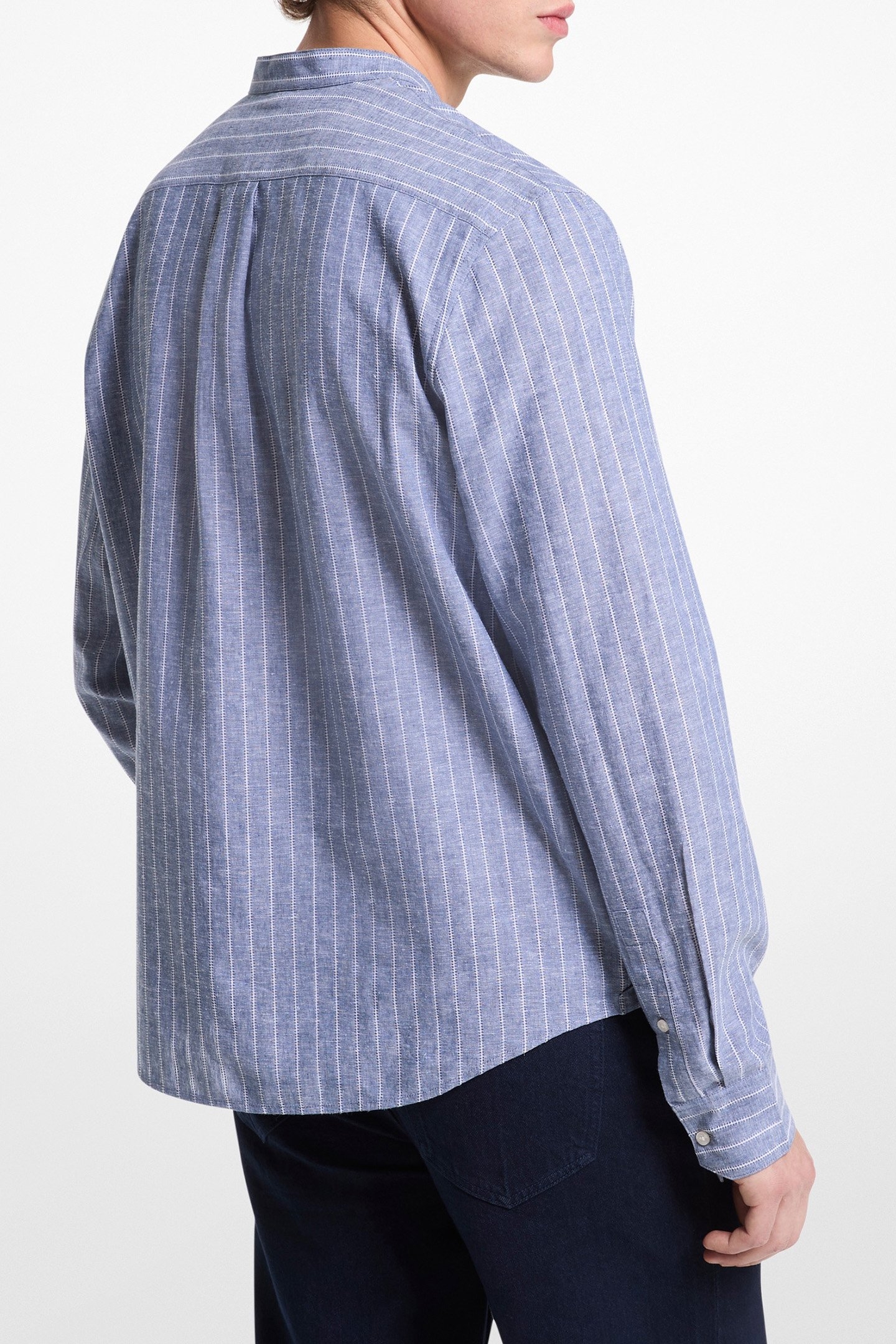 LONG SLEEVE SHIRT IN BLUE STRIPE 2