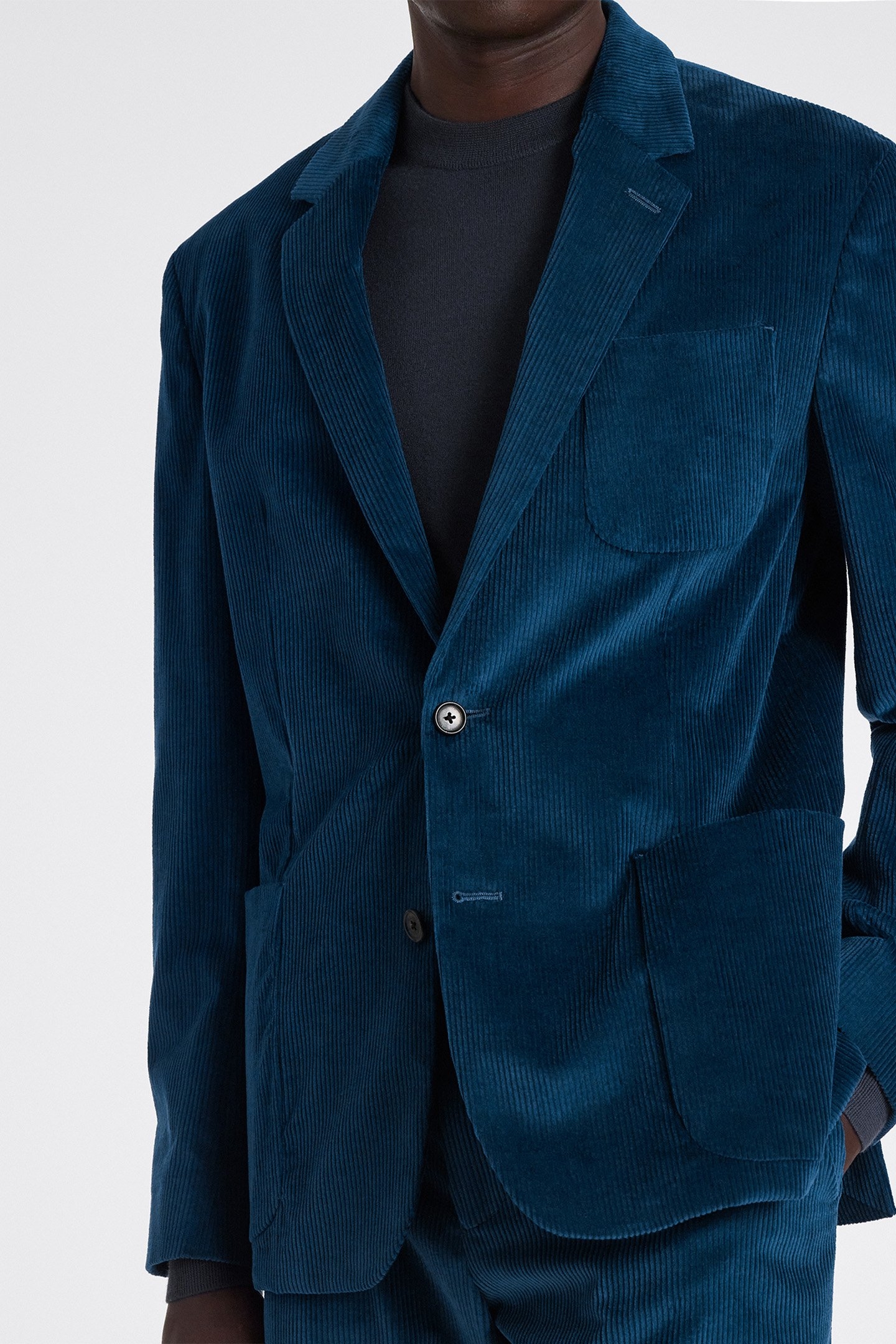 MENS 2 BTN PATCH POCKET JACKET INDIGO 5