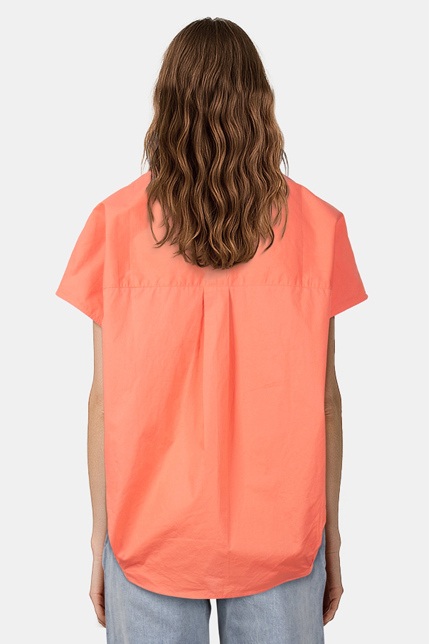 CELE RHODES POPLIN SLVLSS SHRT CORAL 2