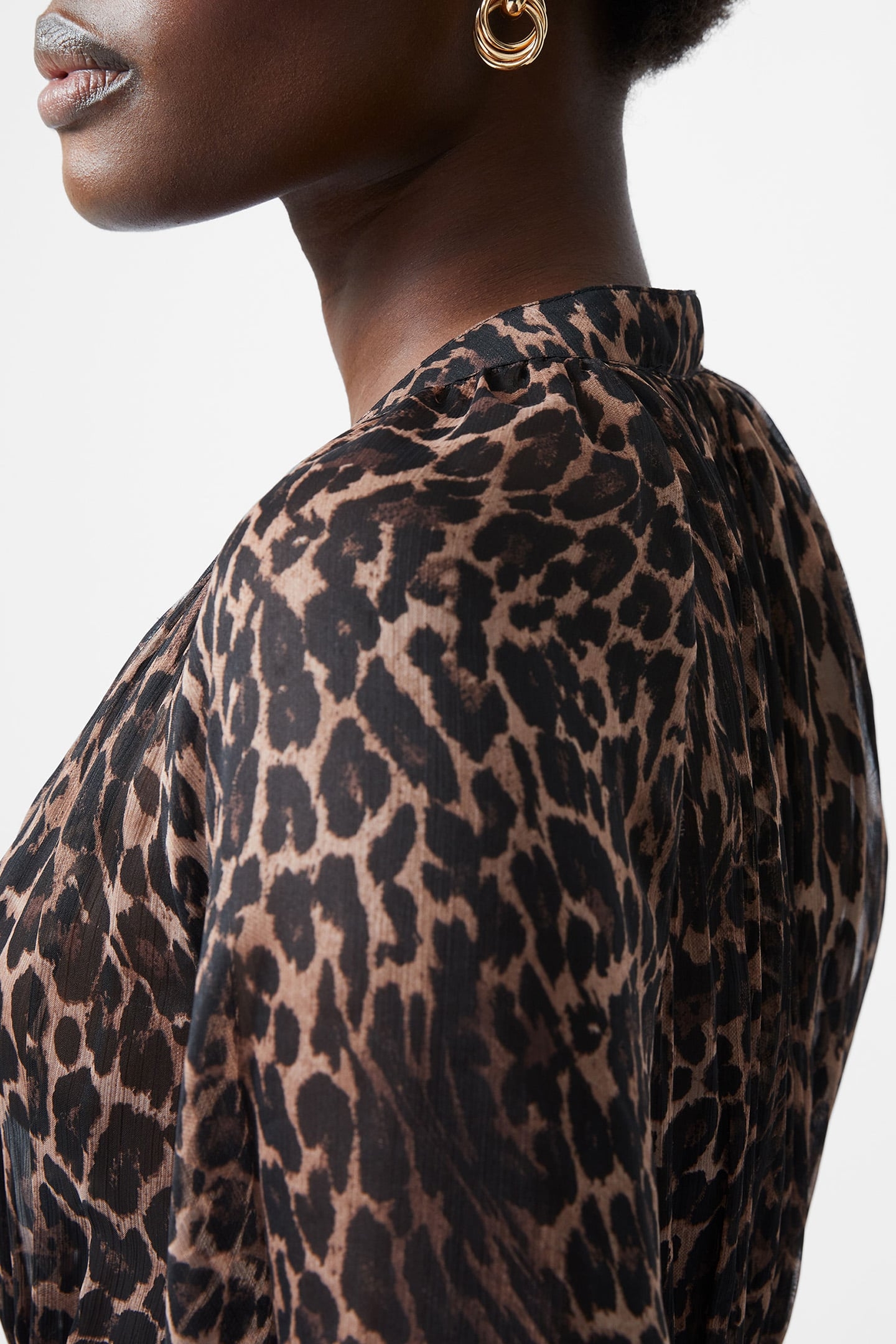 EMINA CHIFFON LEOPARD L/S TOP LEOPARD 4