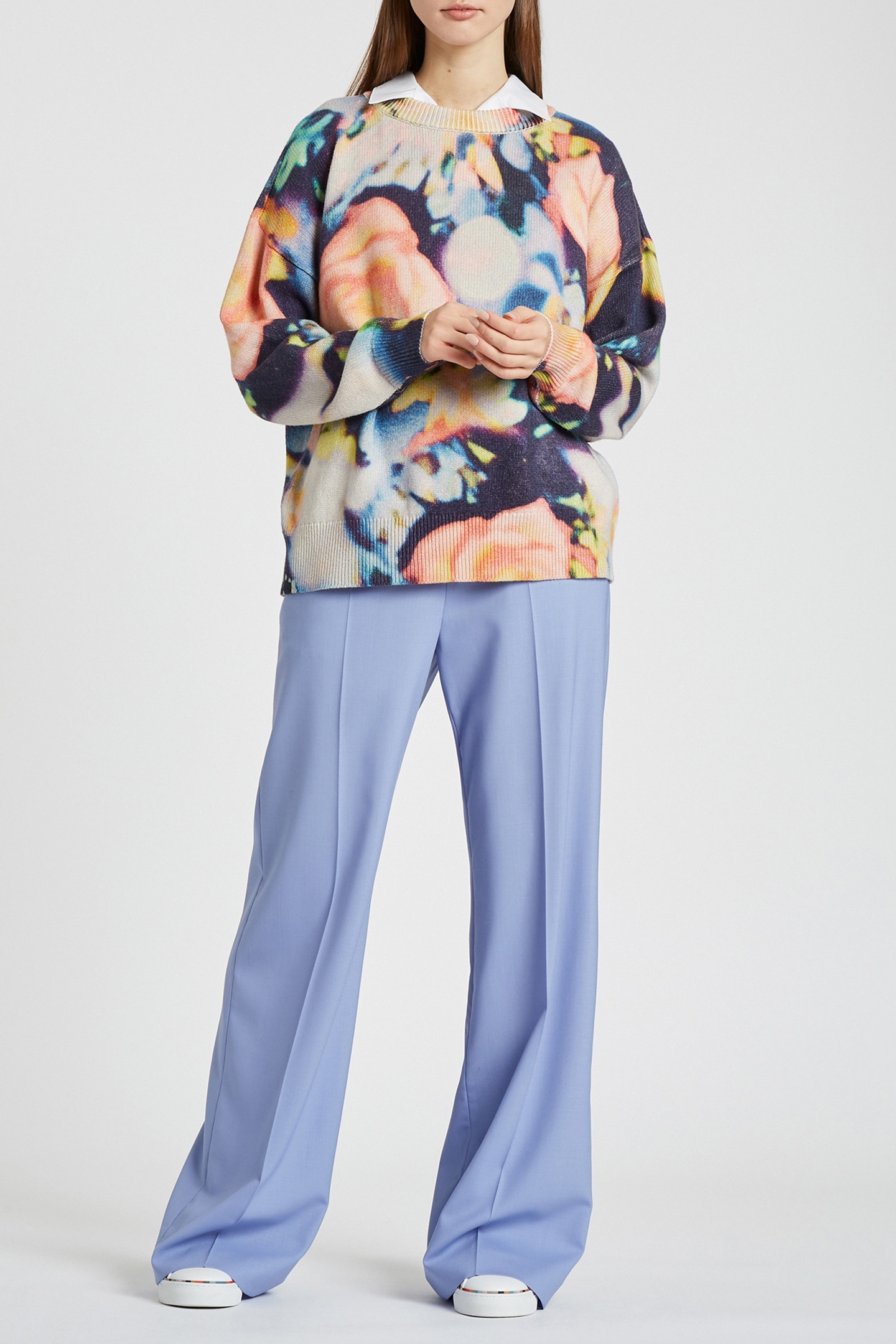 WOMENS KNITTED PULLOVER CREW NECK PRINTED 3