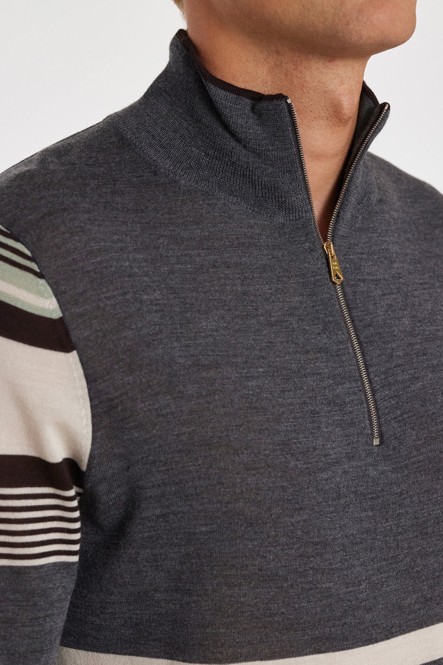 SWEATER ZIP NECK SLATE 5