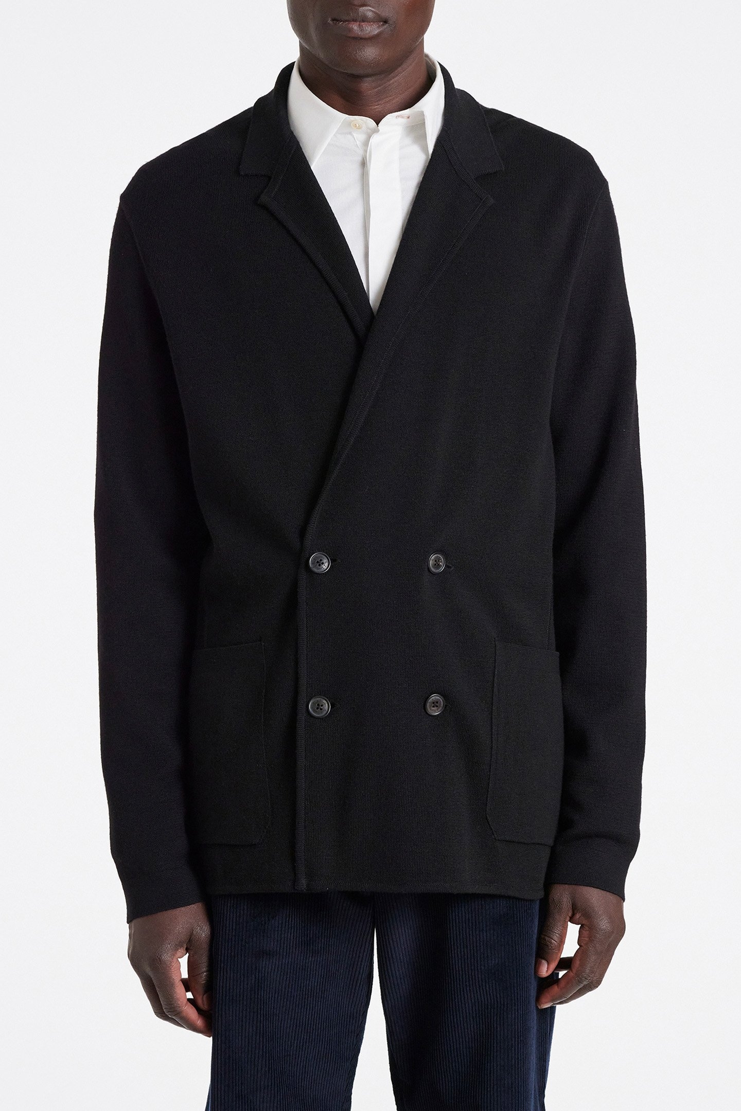 KNITTED DB JACKET BLACK 1