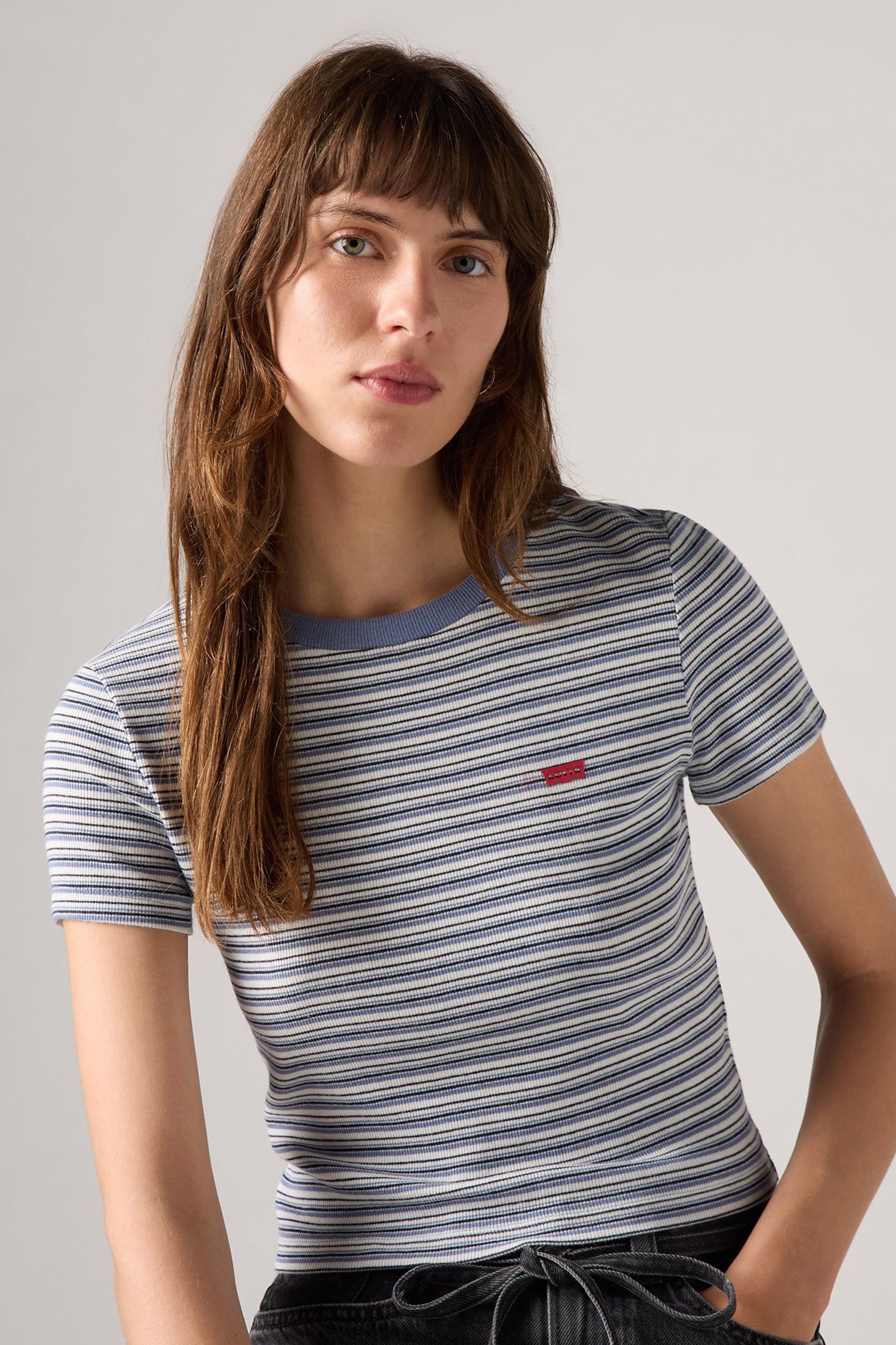 ESSENTIAL SPORTY TEE MEG STRIPE CLOUD DANCER 5